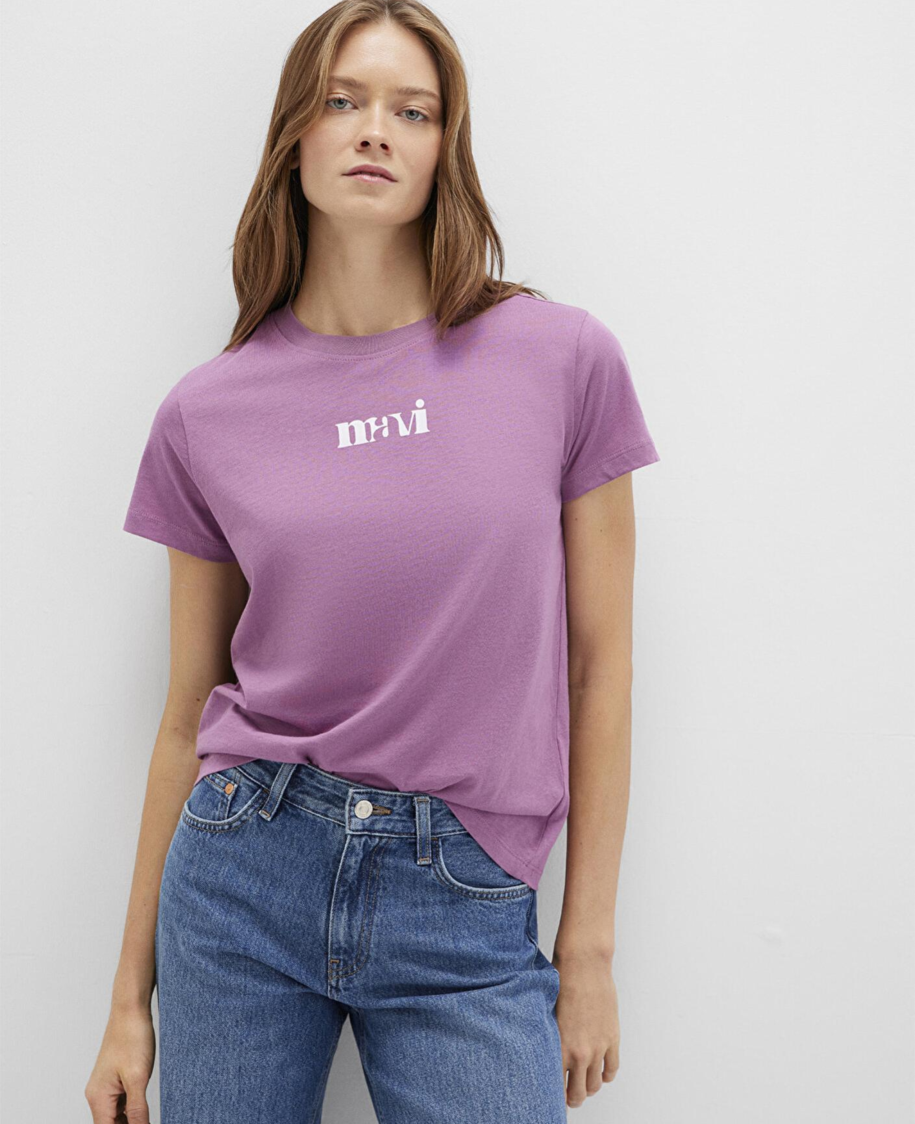 Mavi Mavi Baskılı Mor Tişört Regular Fit / Normal Kesim 1612241-70987