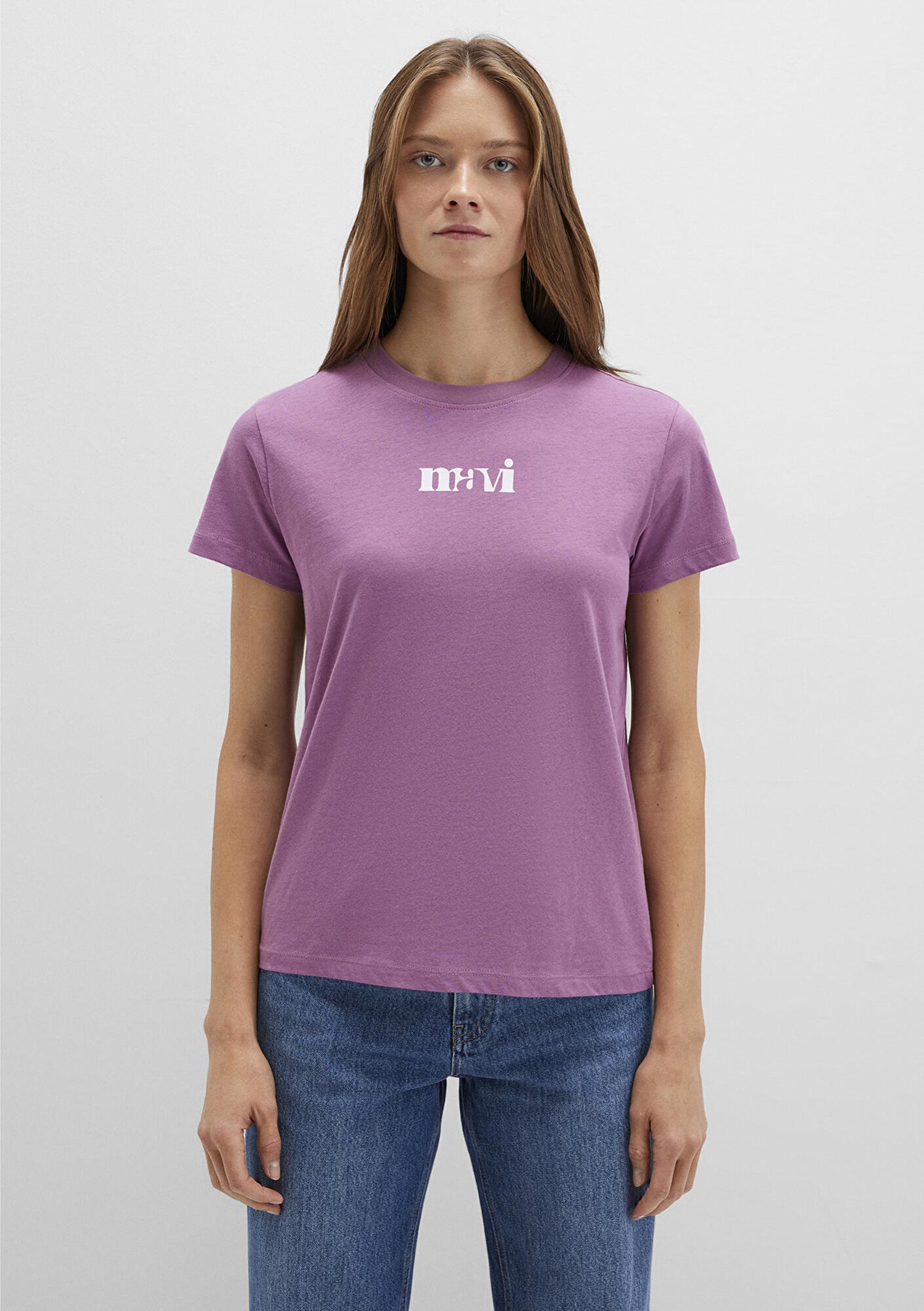 Mavi Mavi Baskılı Mor Tişört Regular Fit / Normal Kesim 1612241-70987