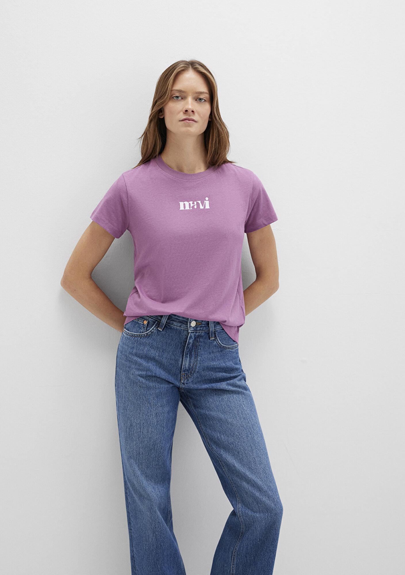 Mavi Mavi Baskılı Mor Tişört Regular Fit / Normal Kesim 1612241-70987