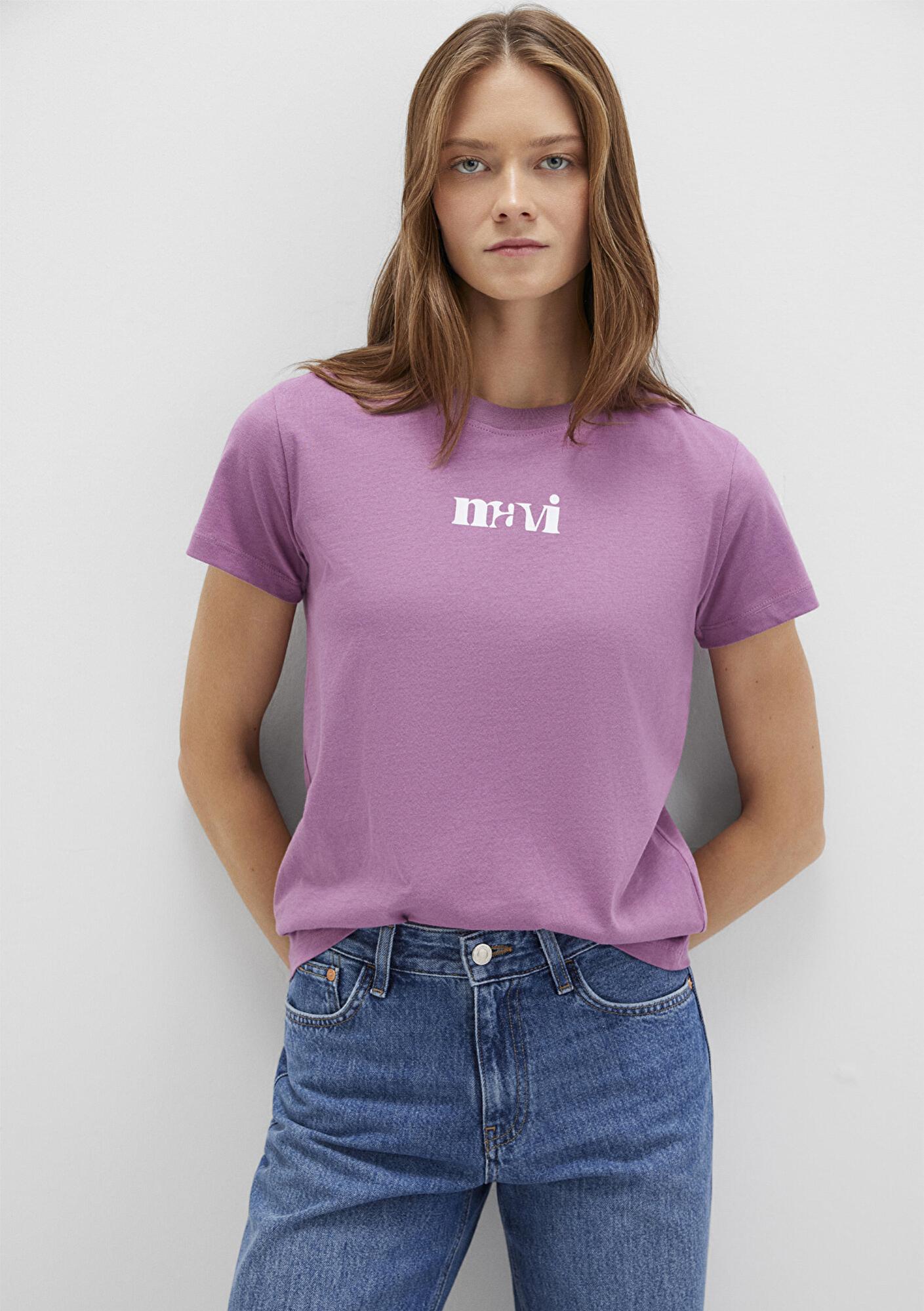 Mavi Mavi Baskılı Mor Tişört Regular Fit / Normal Kesim 1612241-70987