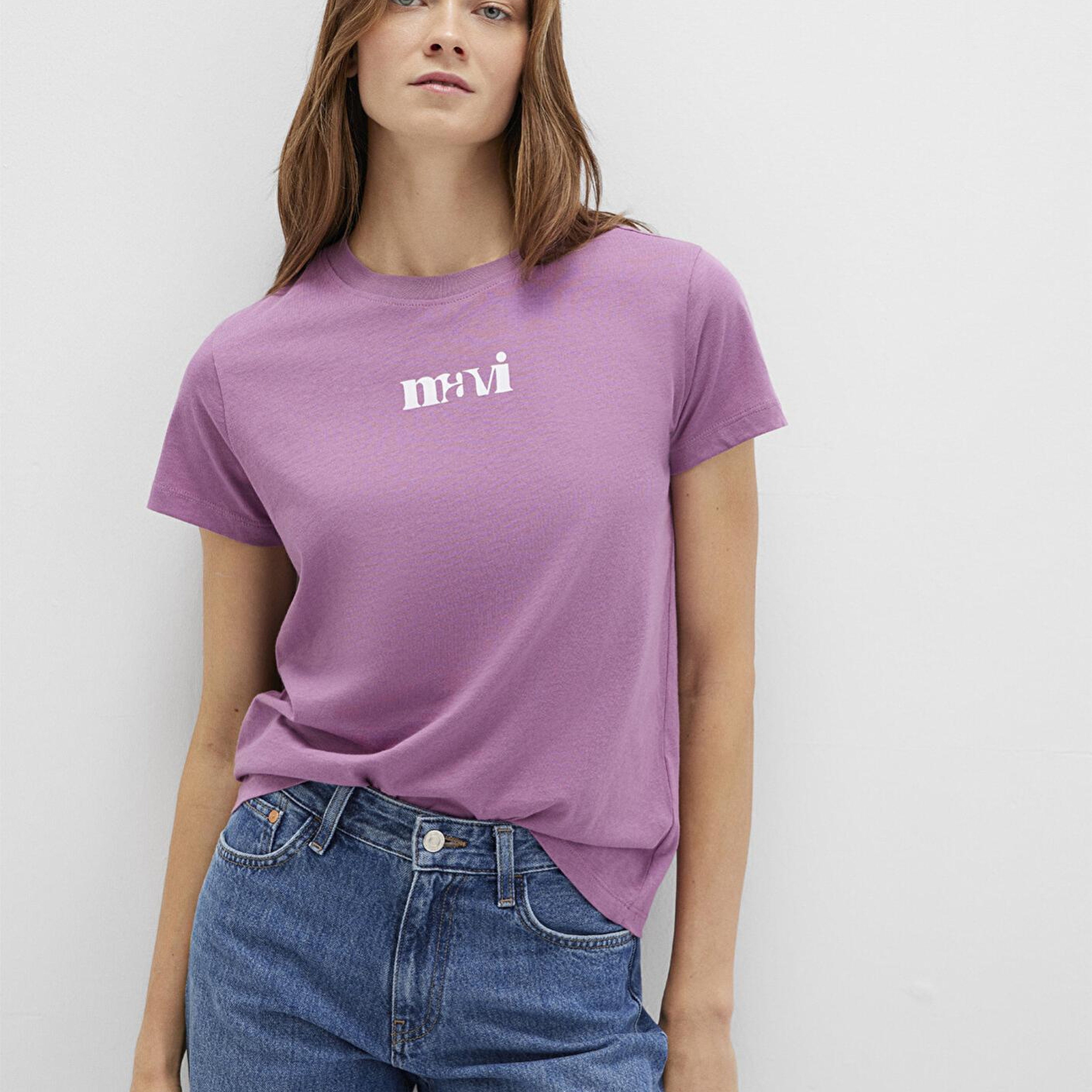 Mavi Mavi Baskılı Mor Tişört Regular Fit / Normal Kesim 1612241-70987