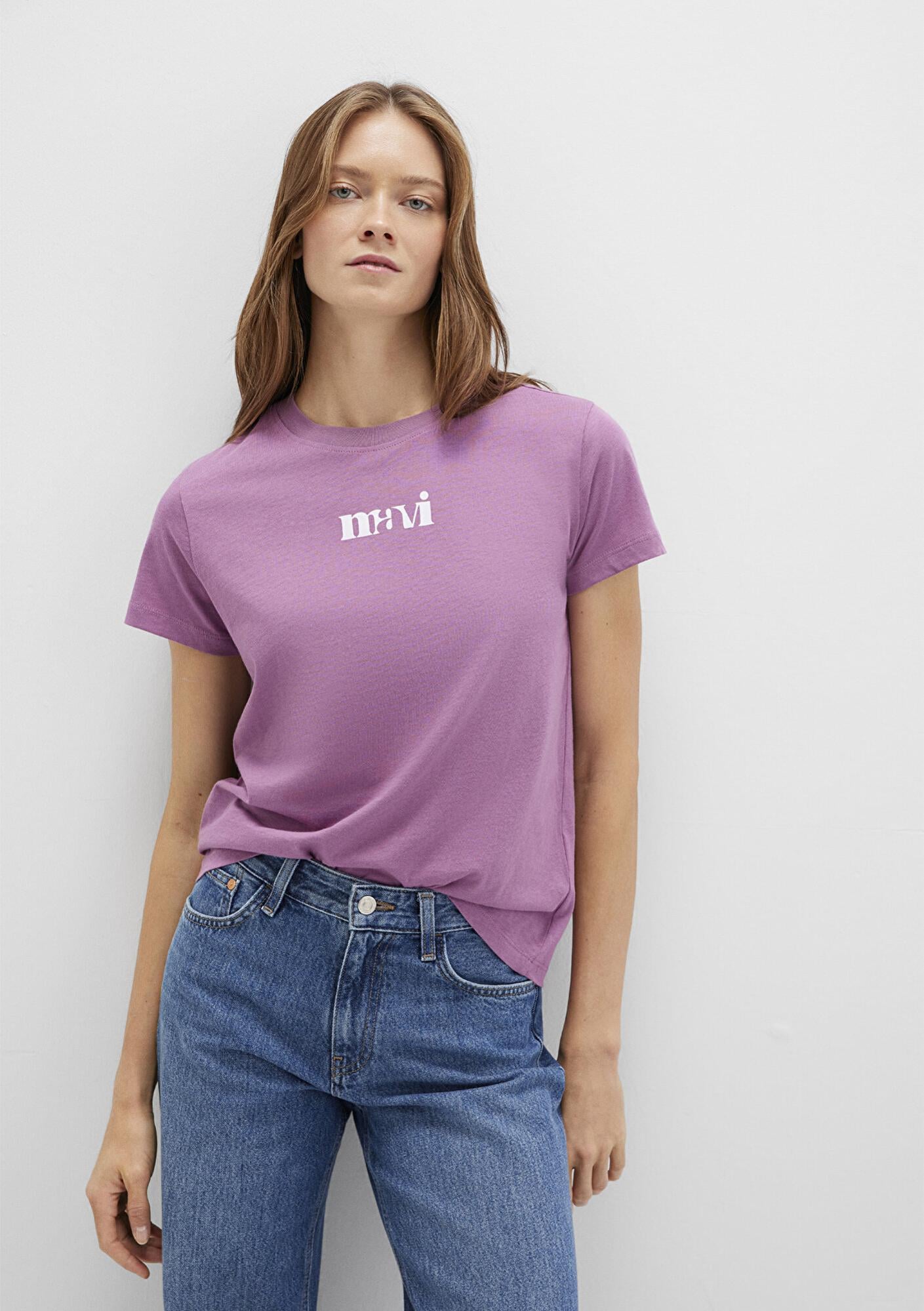 Mavi Mavi Baskılı Mor Tişört Regular Fit / Normal Kesim 1612241-70987