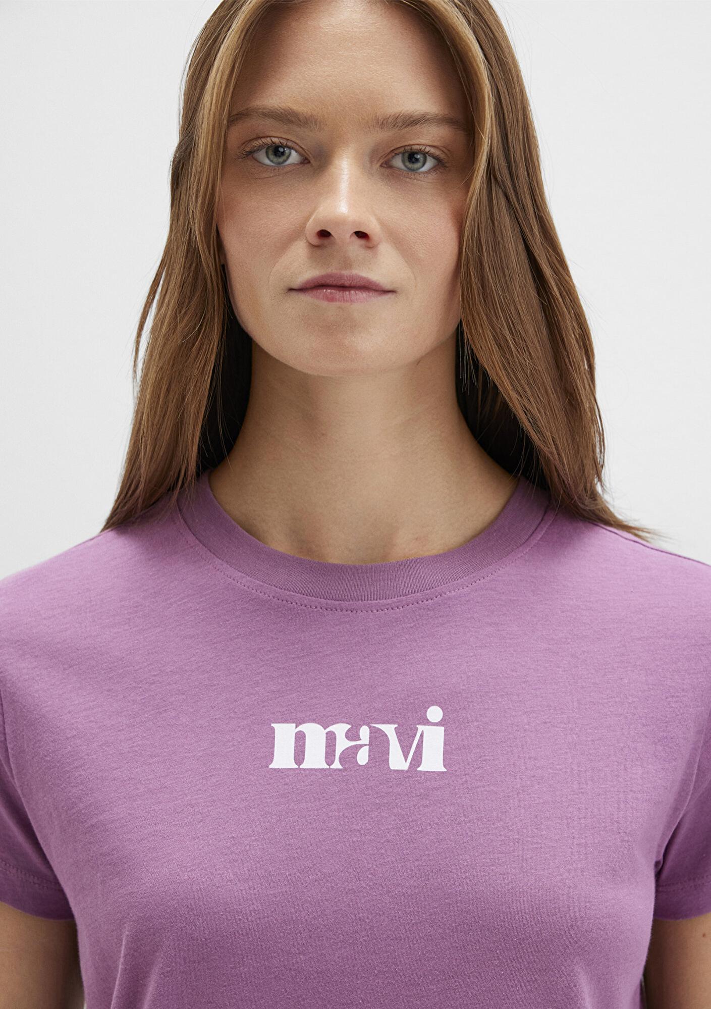 Mavi Mavi Baskılı Mor Tişört Regular Fit / Normal Kesim 1612241-70987