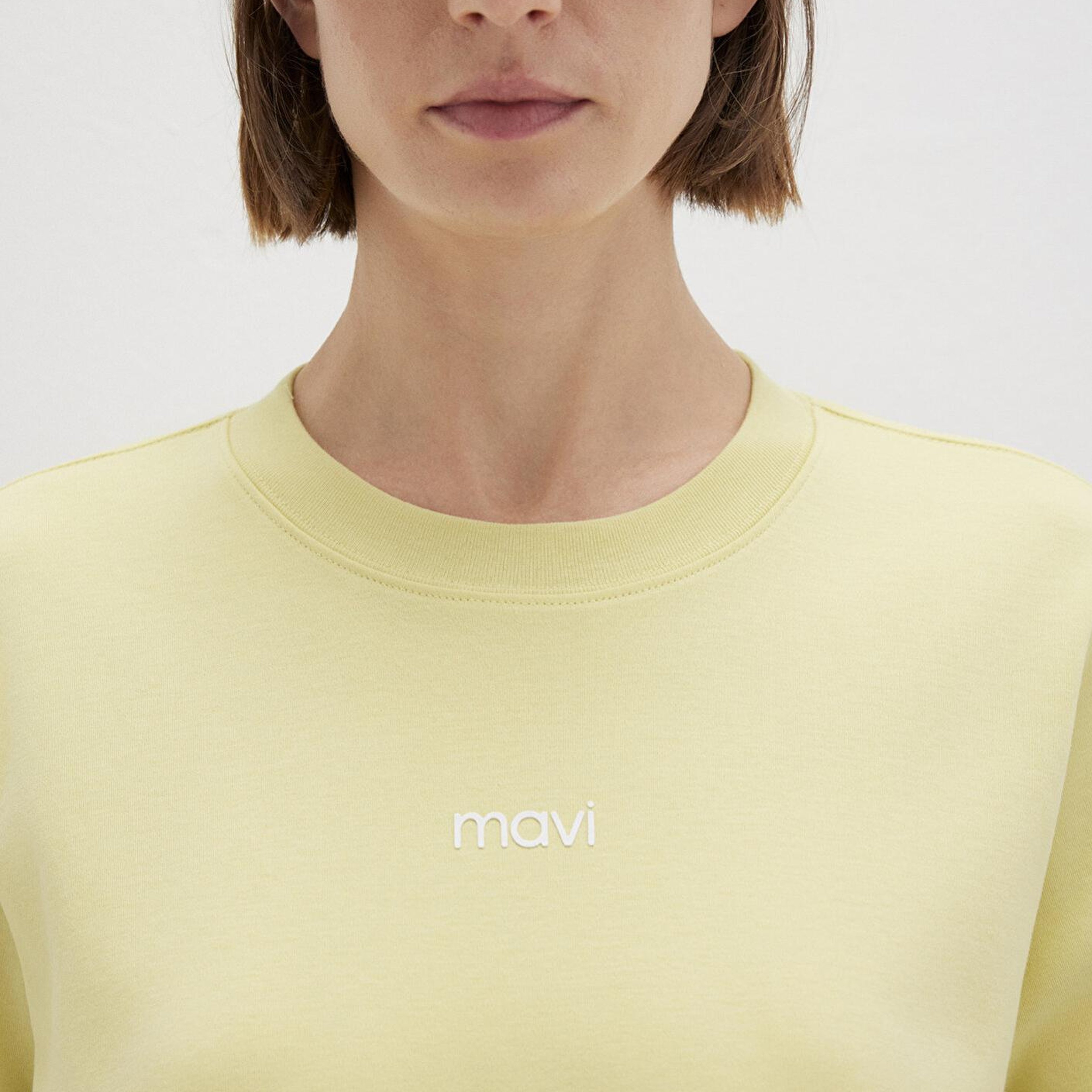 Mavi Mavi Logo Baskılı İnterlok Sarı Tişört Regular Fit / Normal Kesim 1612829-71303