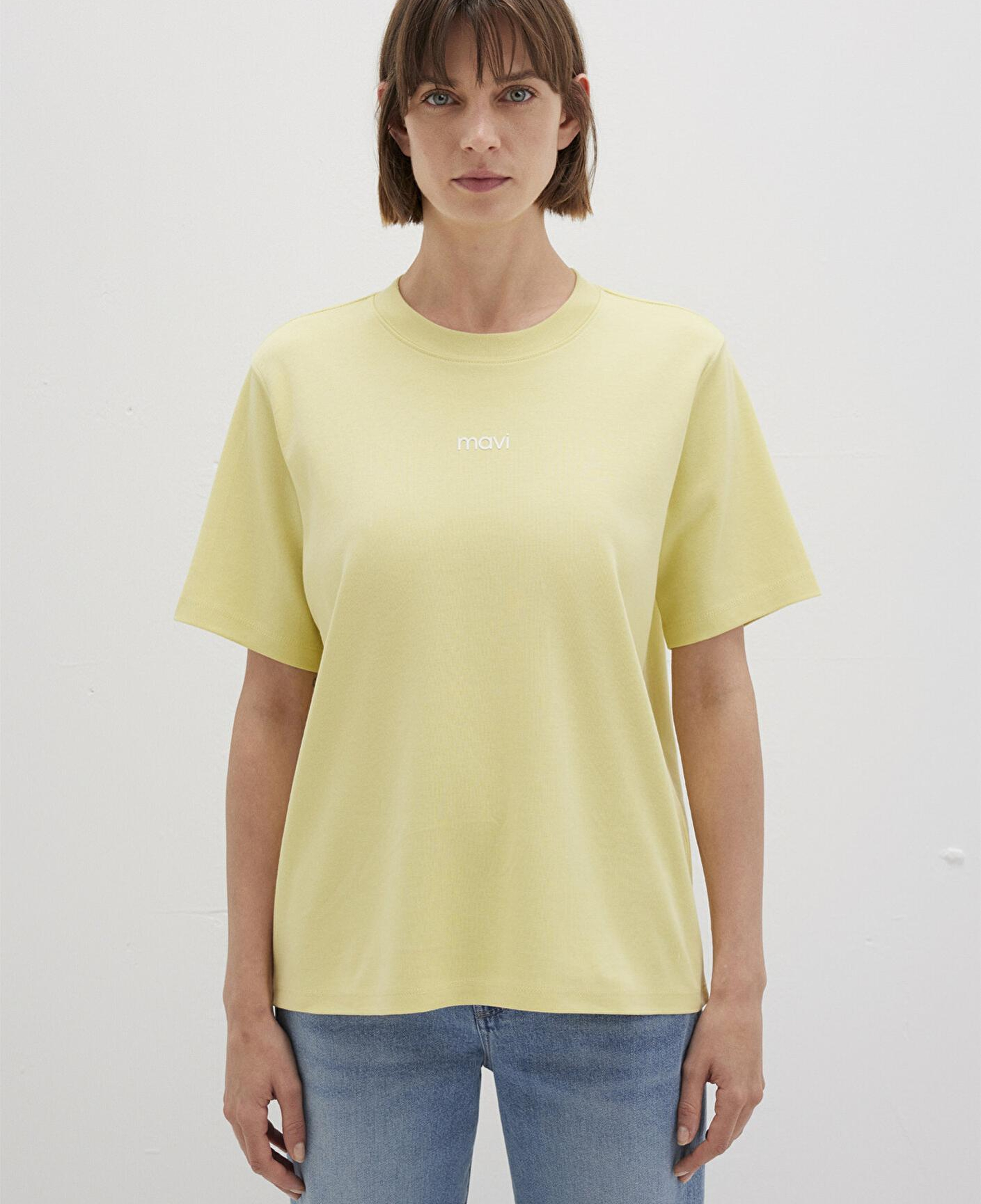 Mavi Mavi Logo Baskılı İnterlok Sarı Tişört Regular Fit / Normal Kesim 1612829-71303