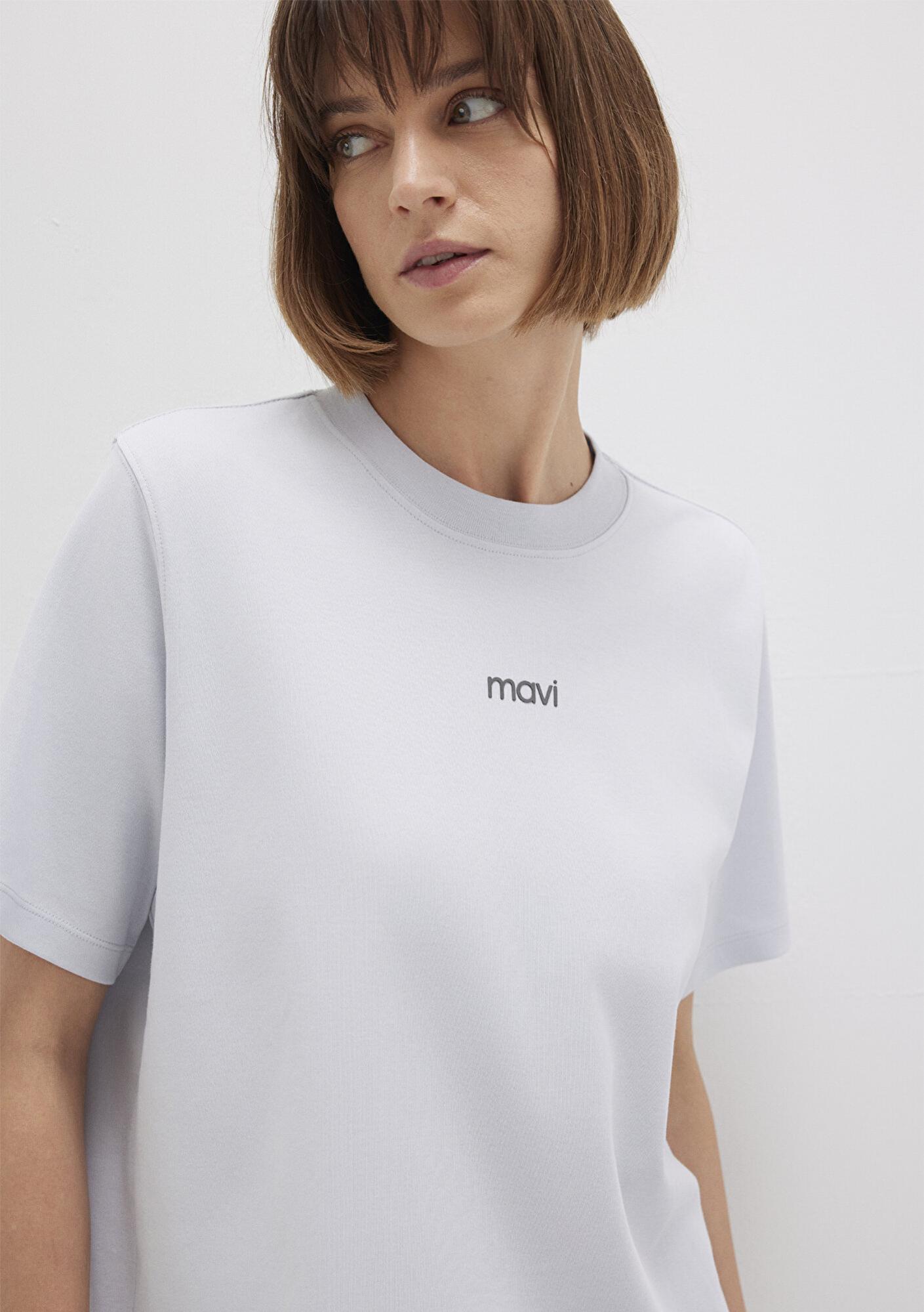 Mavi Mavi Logo Baskılı İnterlok Mavi Tişört Regular Fit / Normal Kesim 1612829-89201