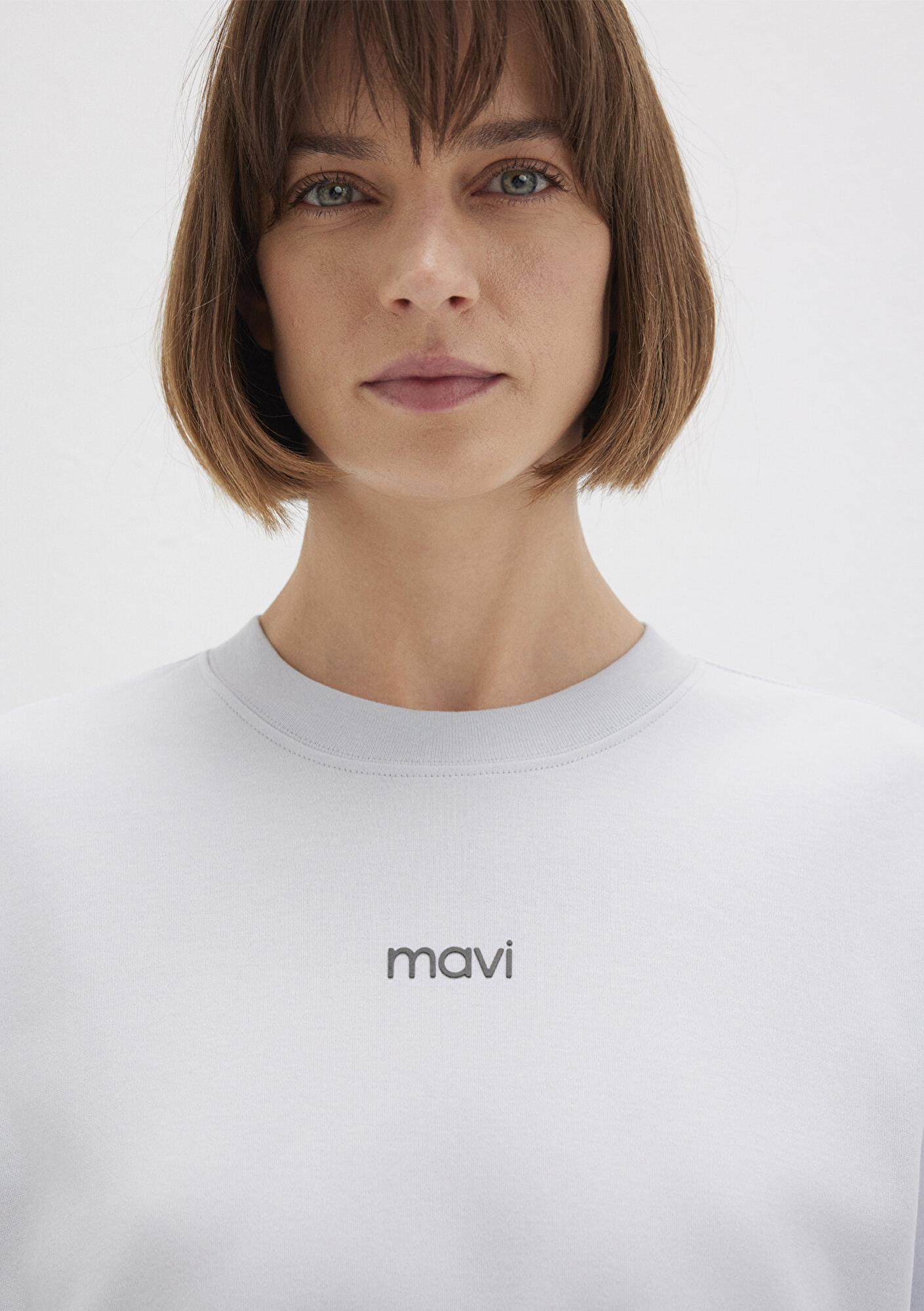 Mavi Mavi Logo Baskılı İnterlok Mavi Tişört Regular Fit / Normal Kesim 1612829-89201