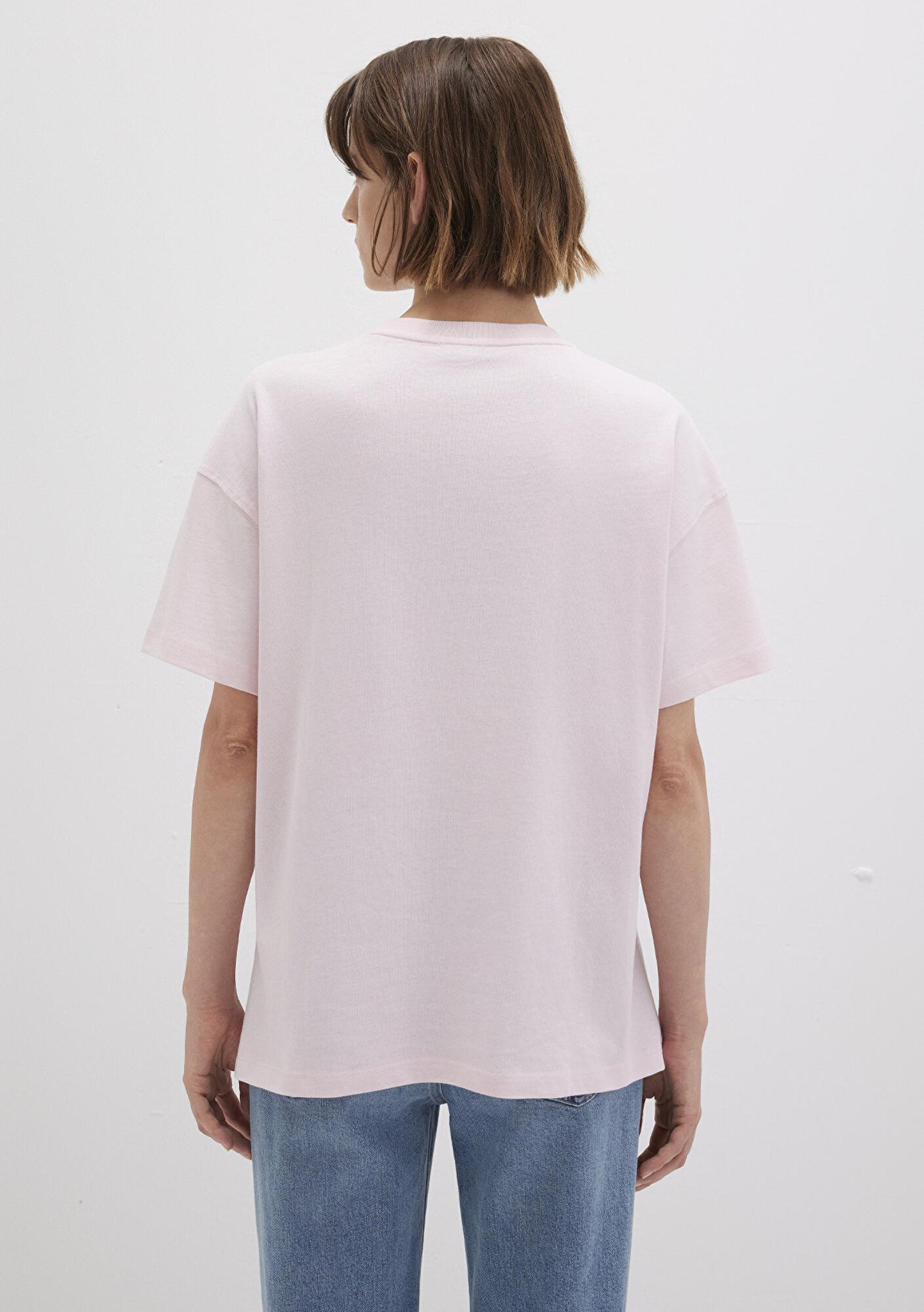 Mavi Mavi Baskılı Pembe Tişört Loose Fit / Bol Rahat Kesim 1612518-89200