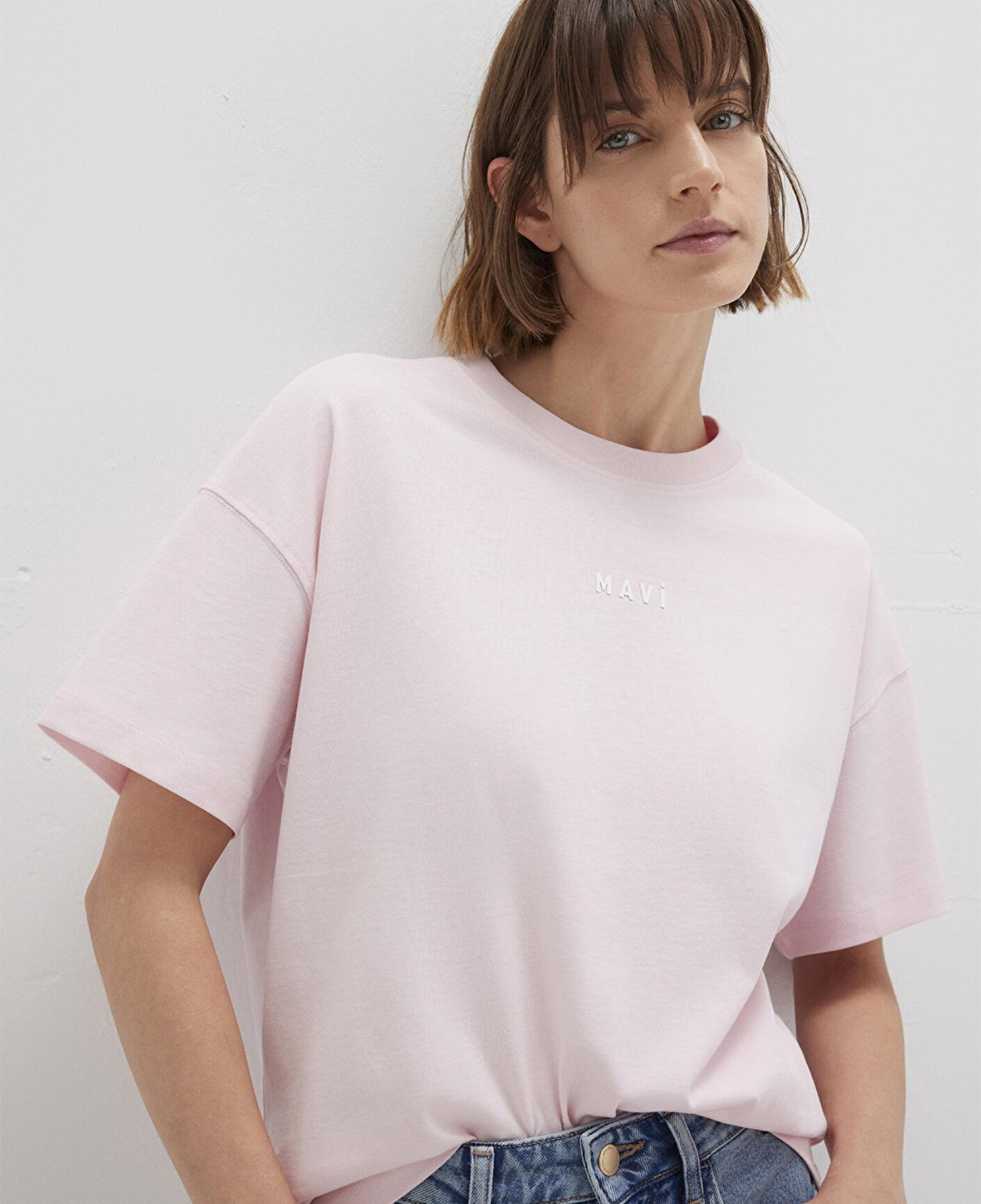 Mavi Mavi Baskılı Pembe Tişört Loose Fit / Bol Rahat Kesim 1612518-89200