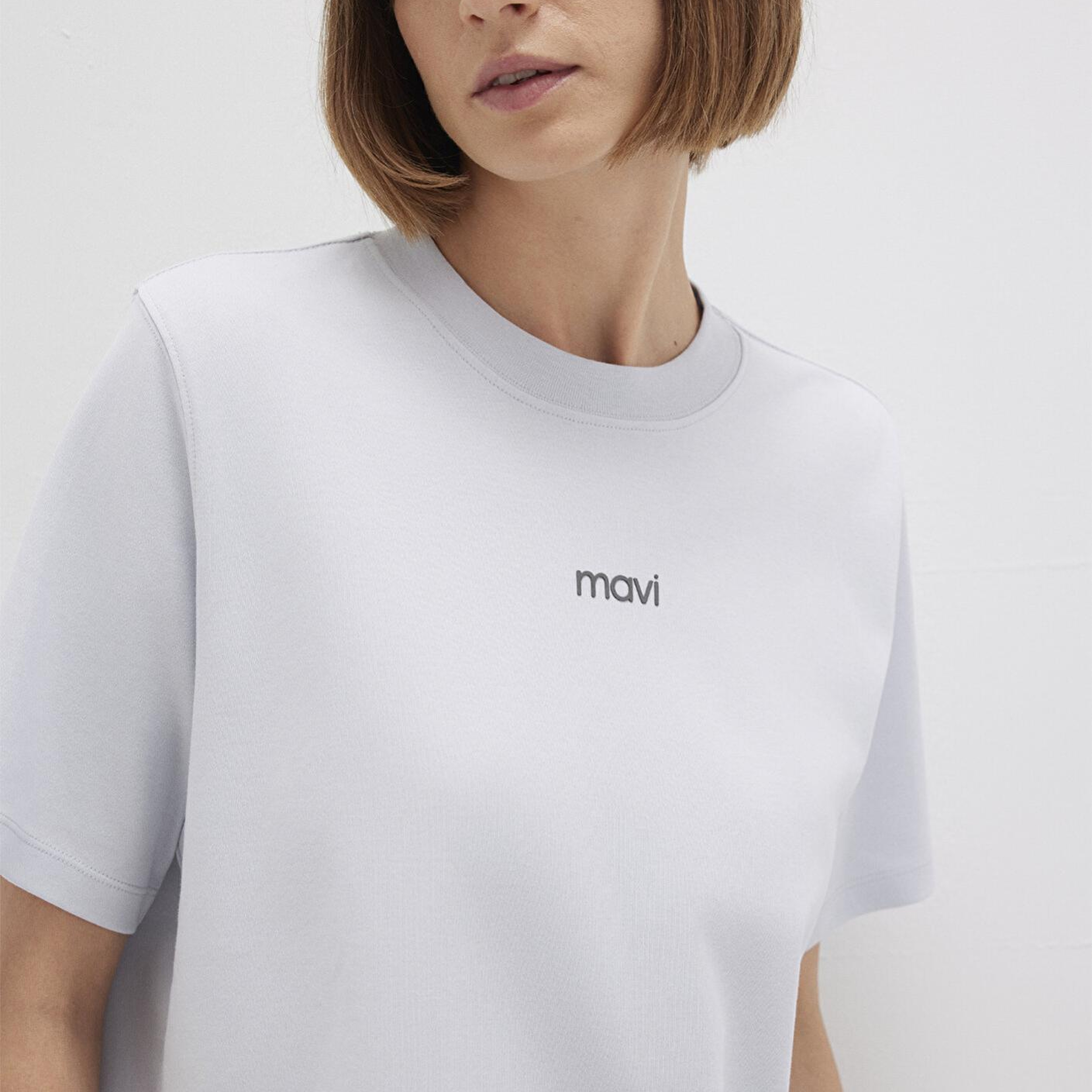 Mavi Mavi Logo Baskılı İnterlok Mavi Tişört Regular Fit / Normal Kesim 1612829-89201