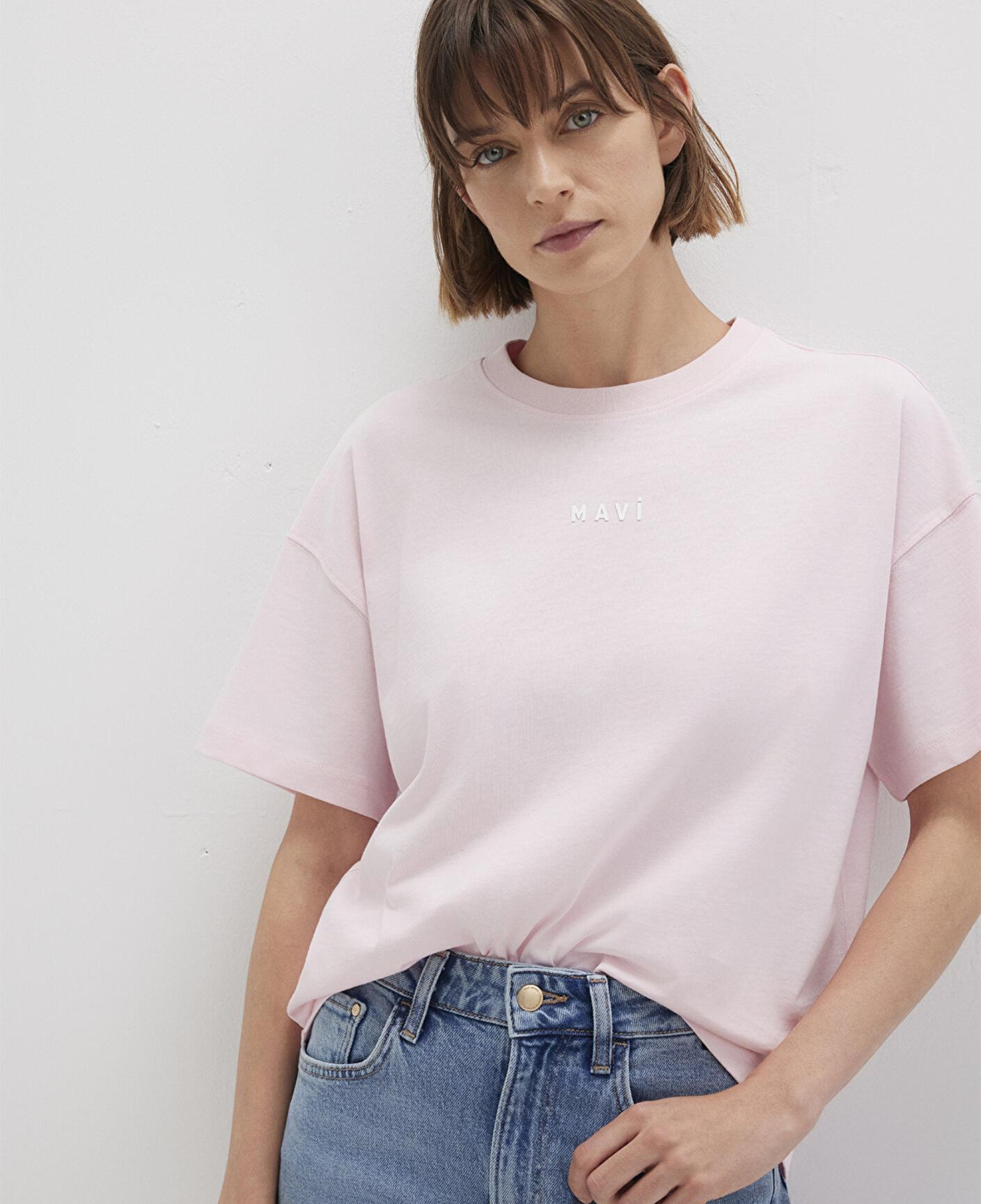 Mavi Mavi Baskılı Pembe Tişört Loose Fit / Bol Rahat Kesim 1612518-89200