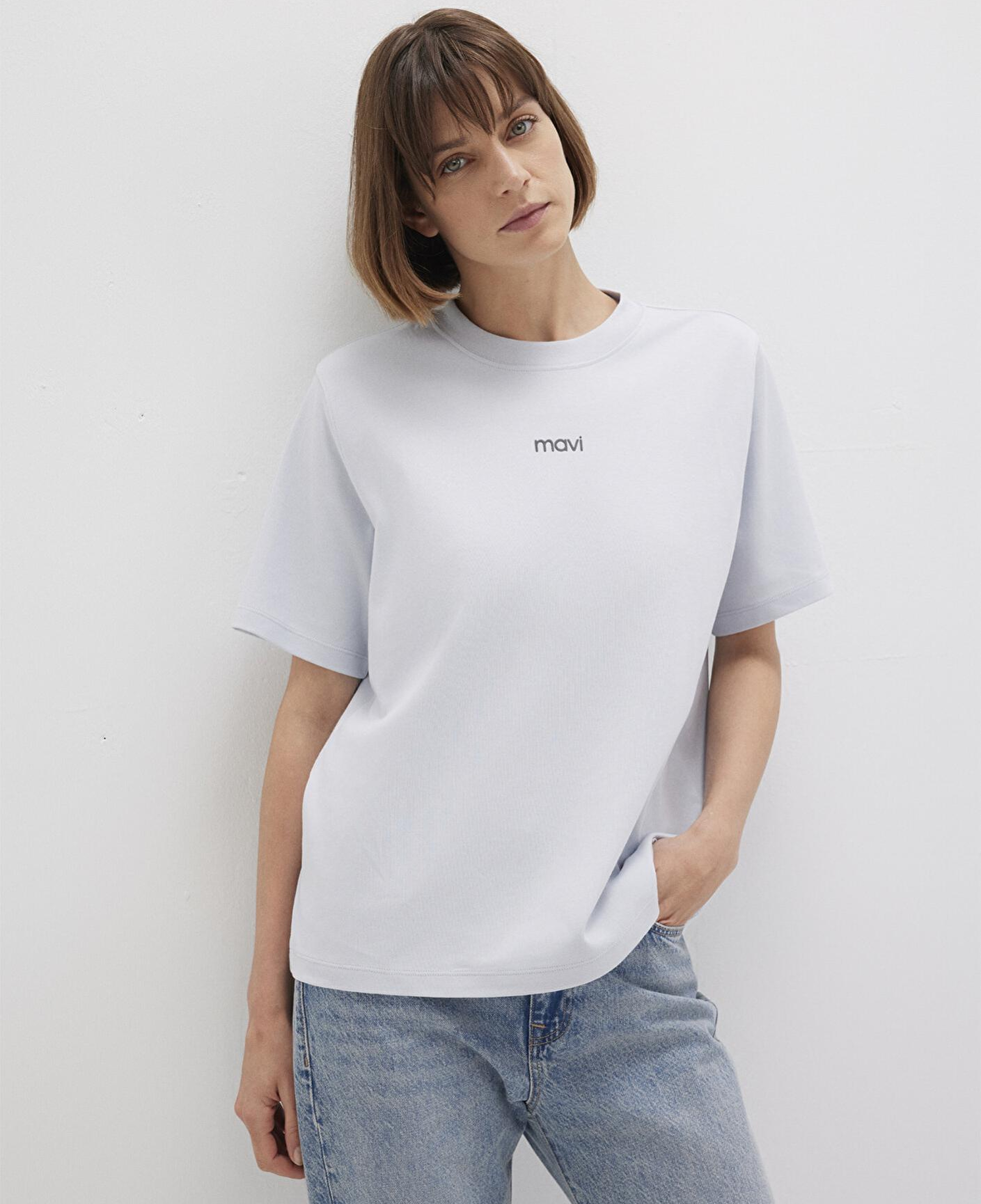 Mavi Mavi Logo Baskılı İnterlok Mavi Tişört Regular Fit / Normal Kesim 1612829-89201