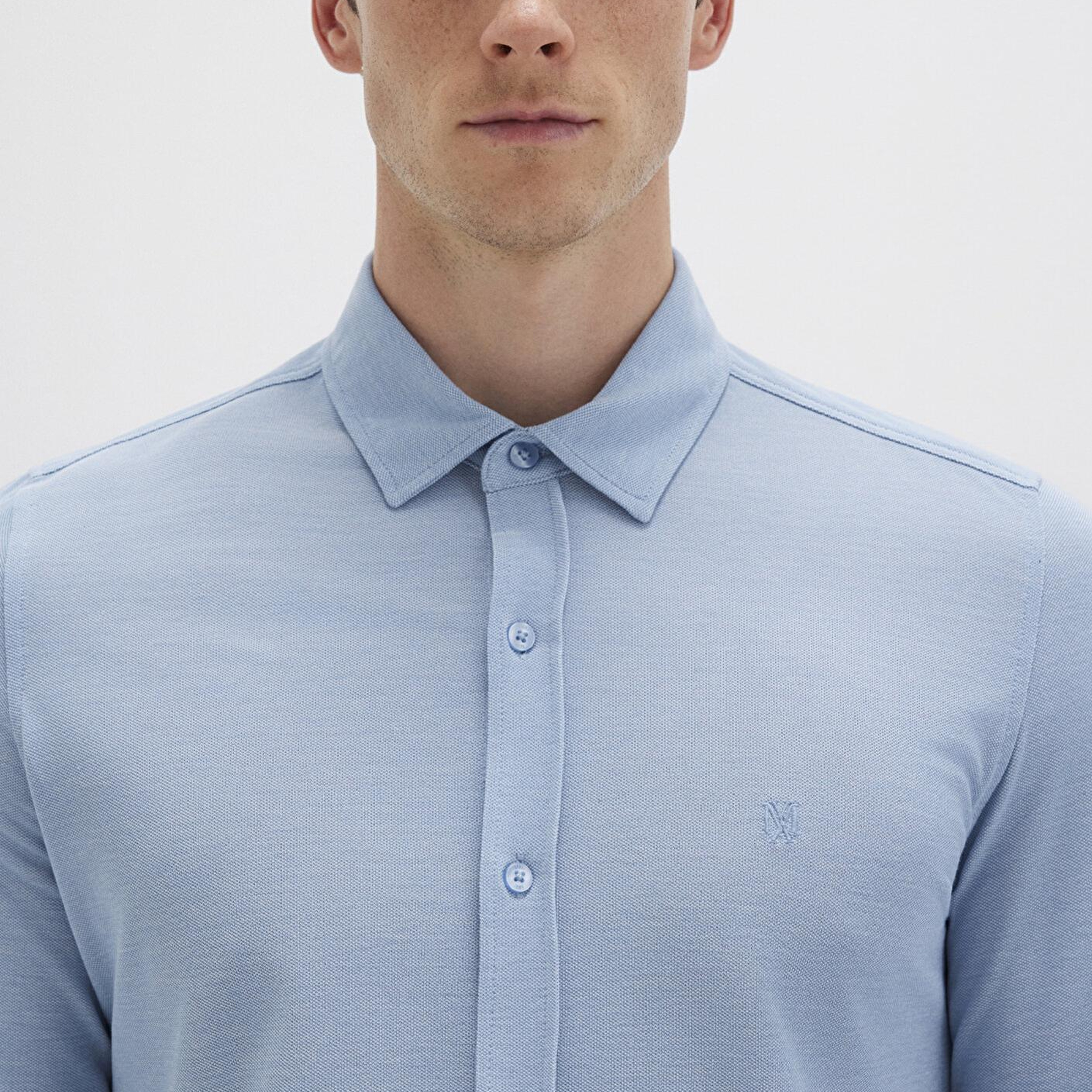 Mavi Mavi Örme Gömlek Fitted / Vücuda Oturan Kesim 0210294-70730