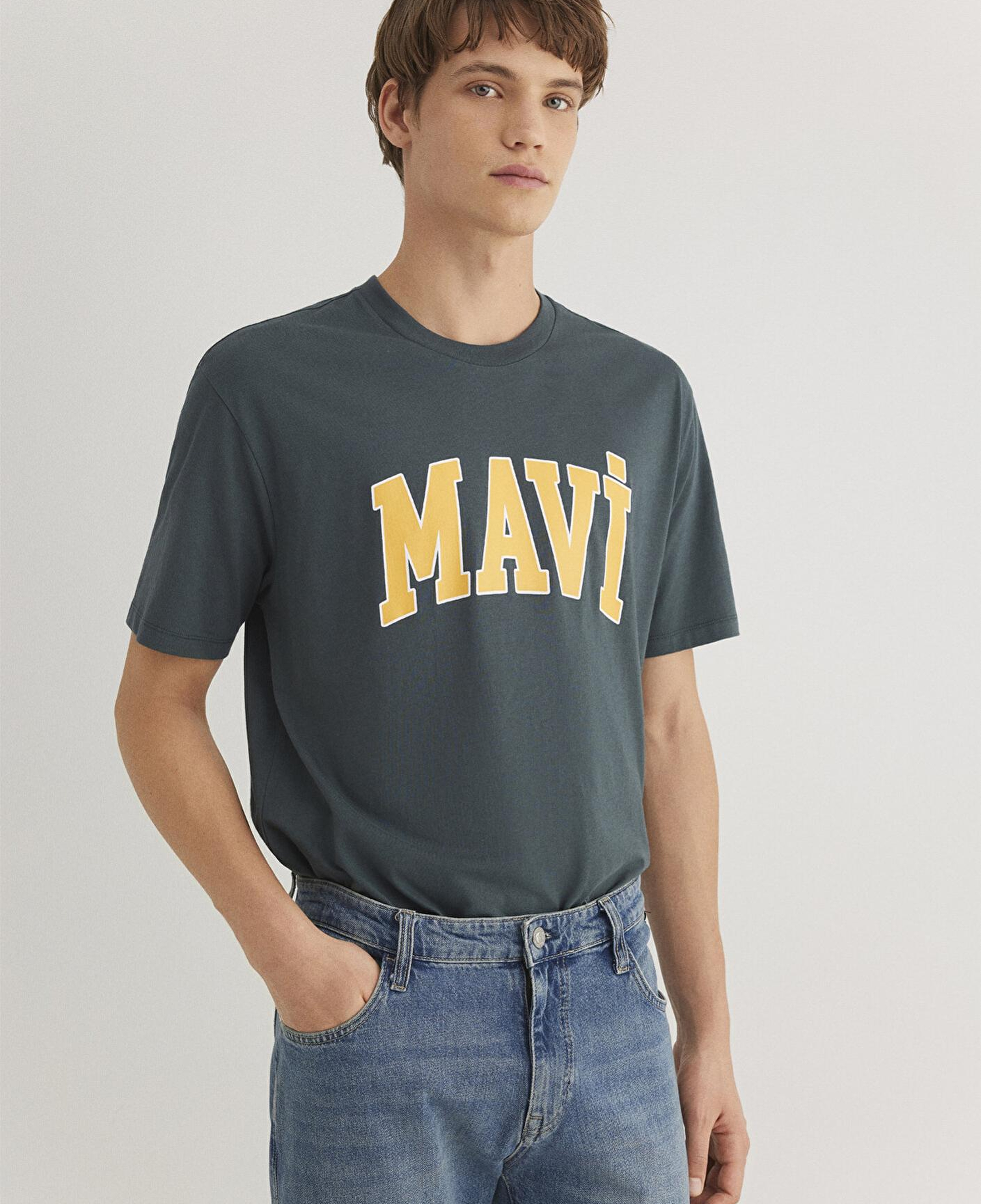 Mavi Mavi Logo Baskılı Yeşil Tişört Loose Fit / Bol Rahat Kesim 0611711-71598