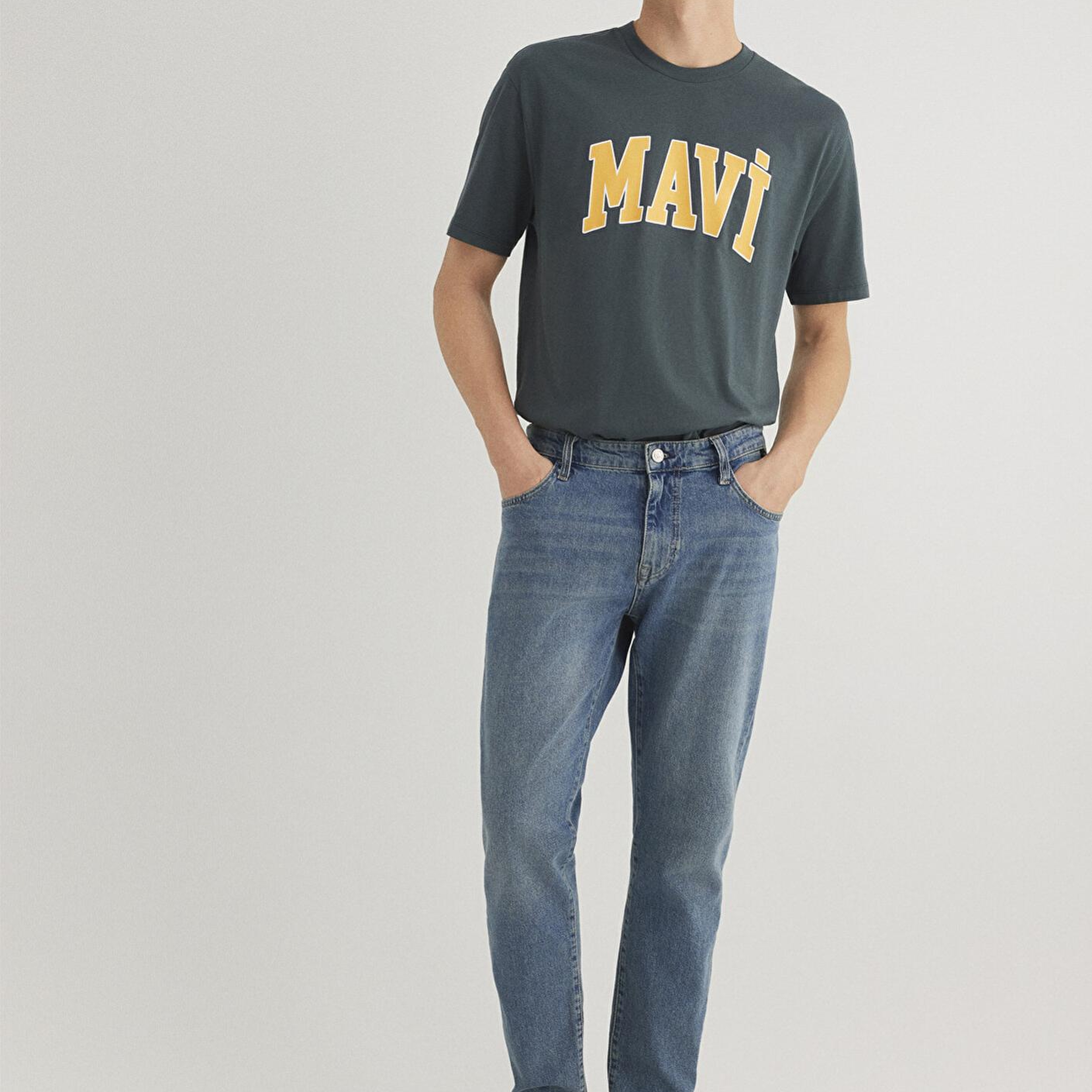 Mavi Mavi Logo Baskılı Yeşil Tişört Loose Fit / Bol Rahat Kesim 0611711-71598