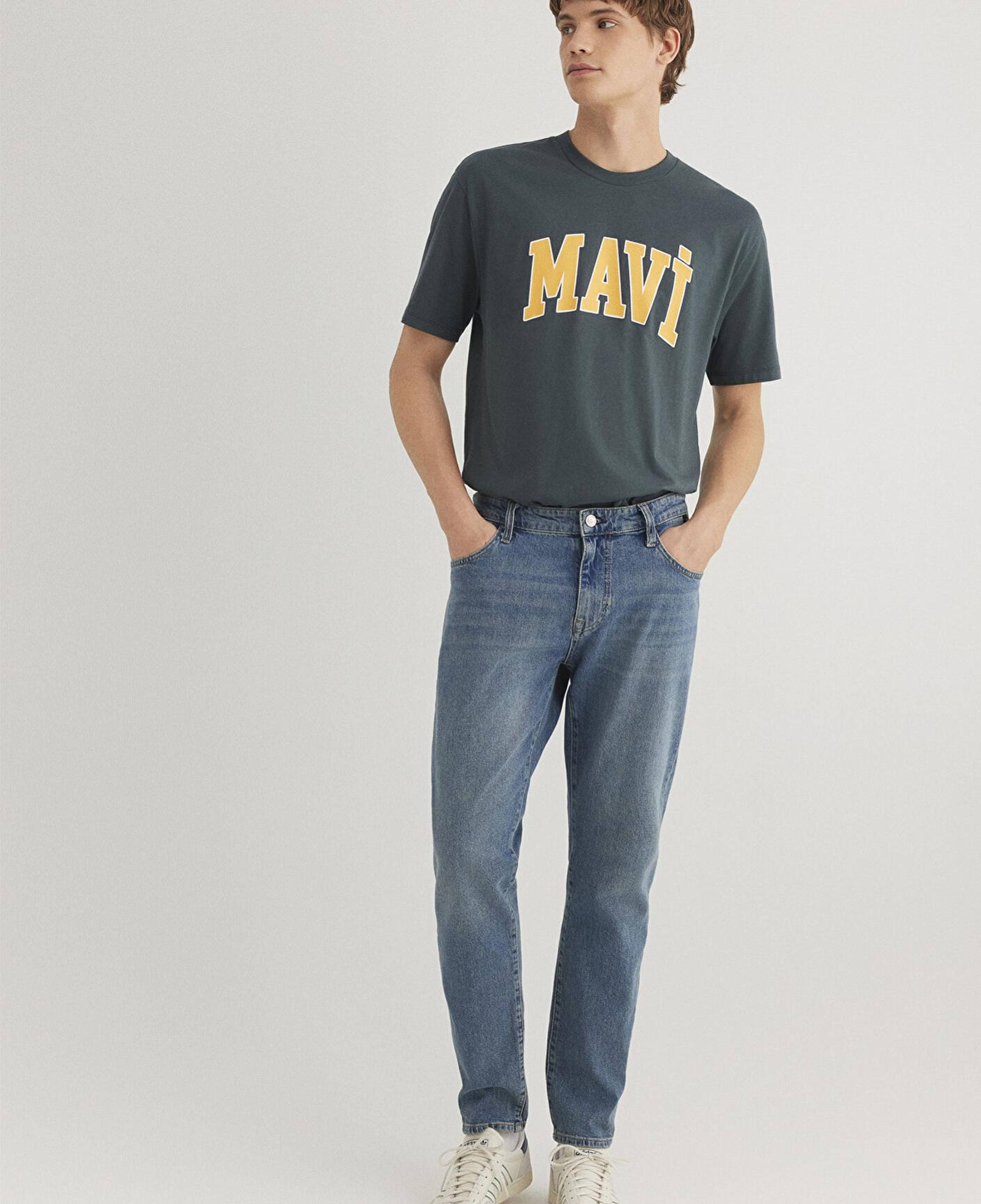 Mavi Mavi Logo Baskılı Yeşil Tişört Loose Fit / Bol Rahat Kesim 0611711-71598