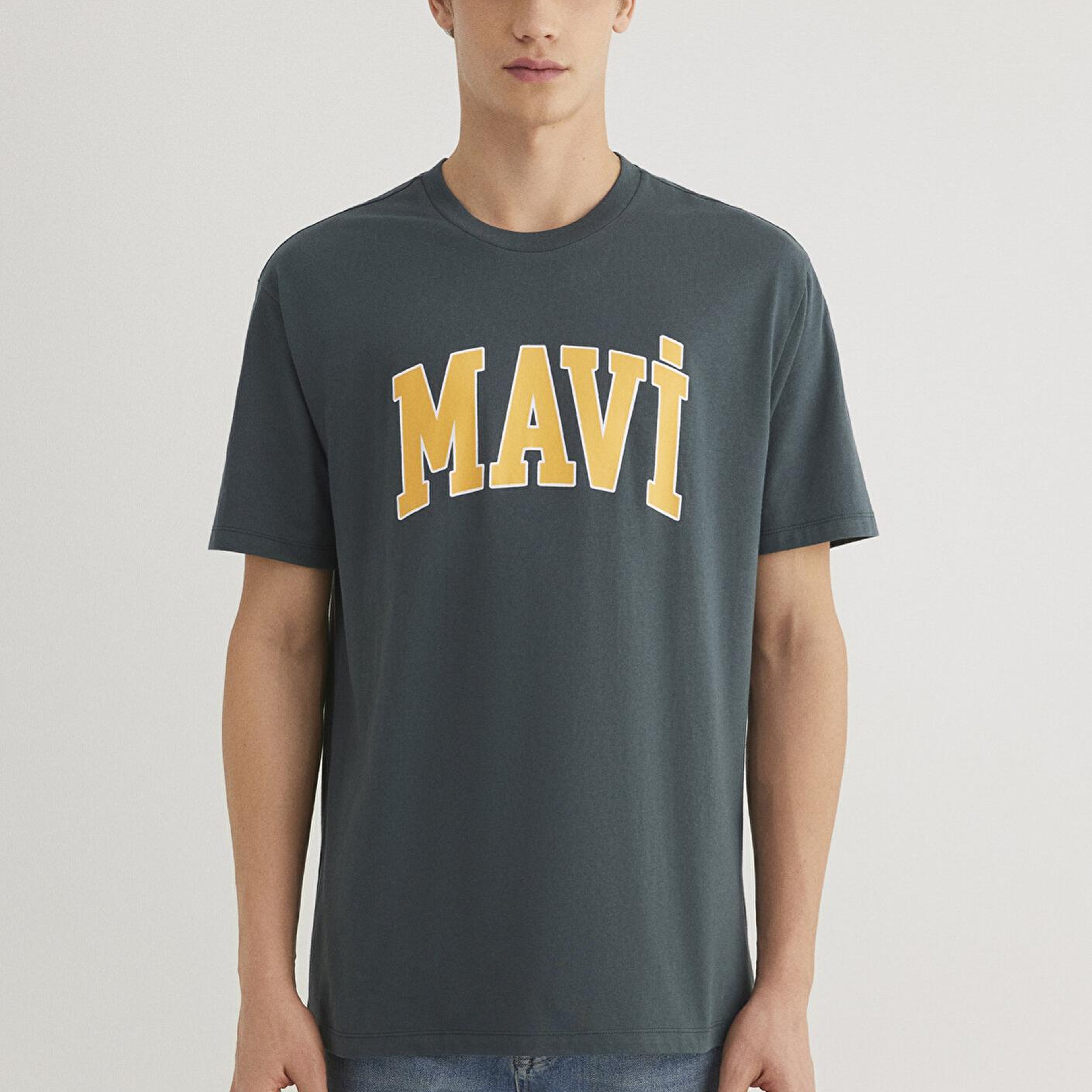 Mavi Mavi Logo Baskılı Yeşil Tişört Loose Fit / Bol Rahat Kesim 0611711-71598