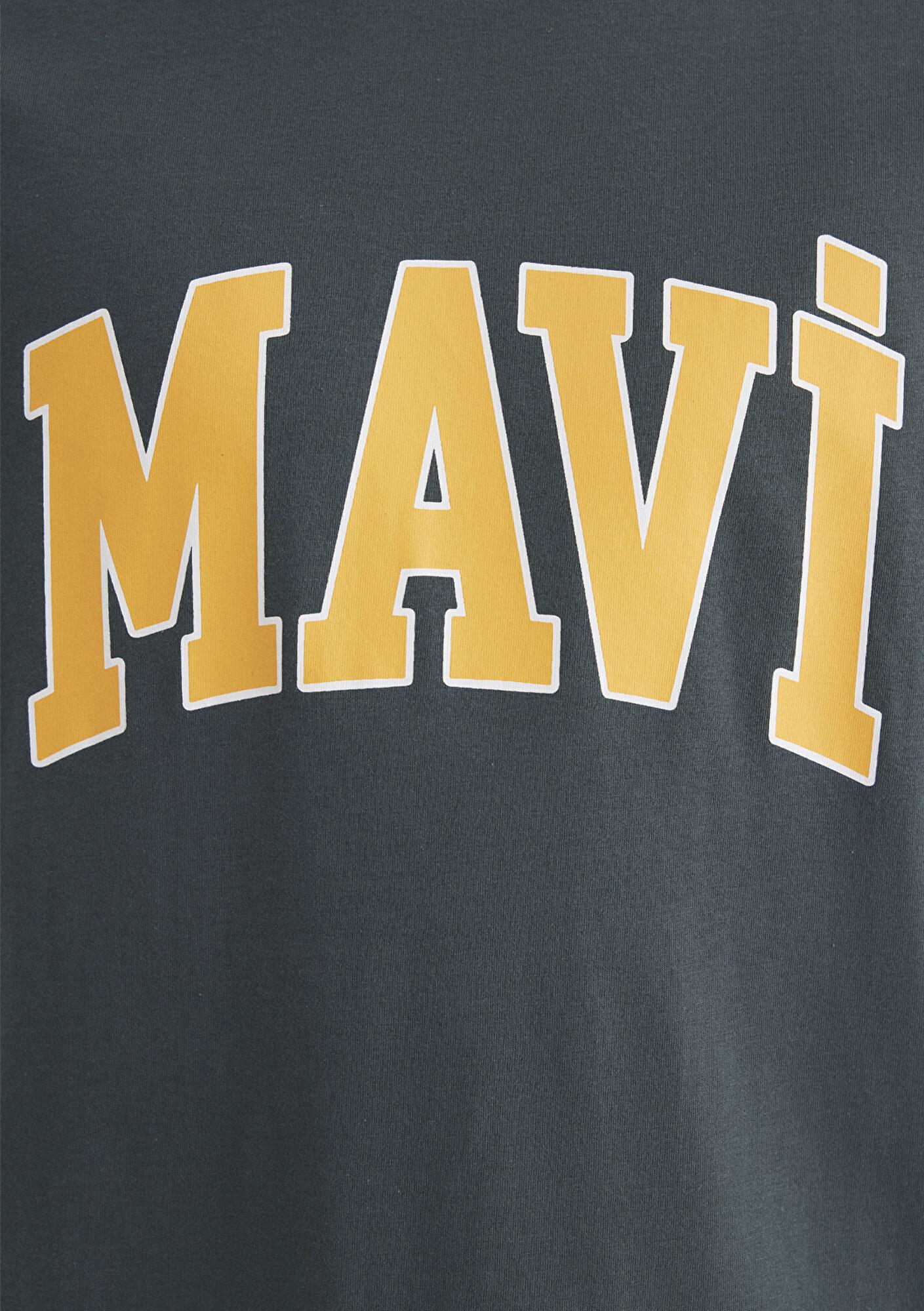 Mavi Mavi Logo Baskılı Yeşil Tişört Loose Fit / Bol Rahat Kesim 0611711-71598