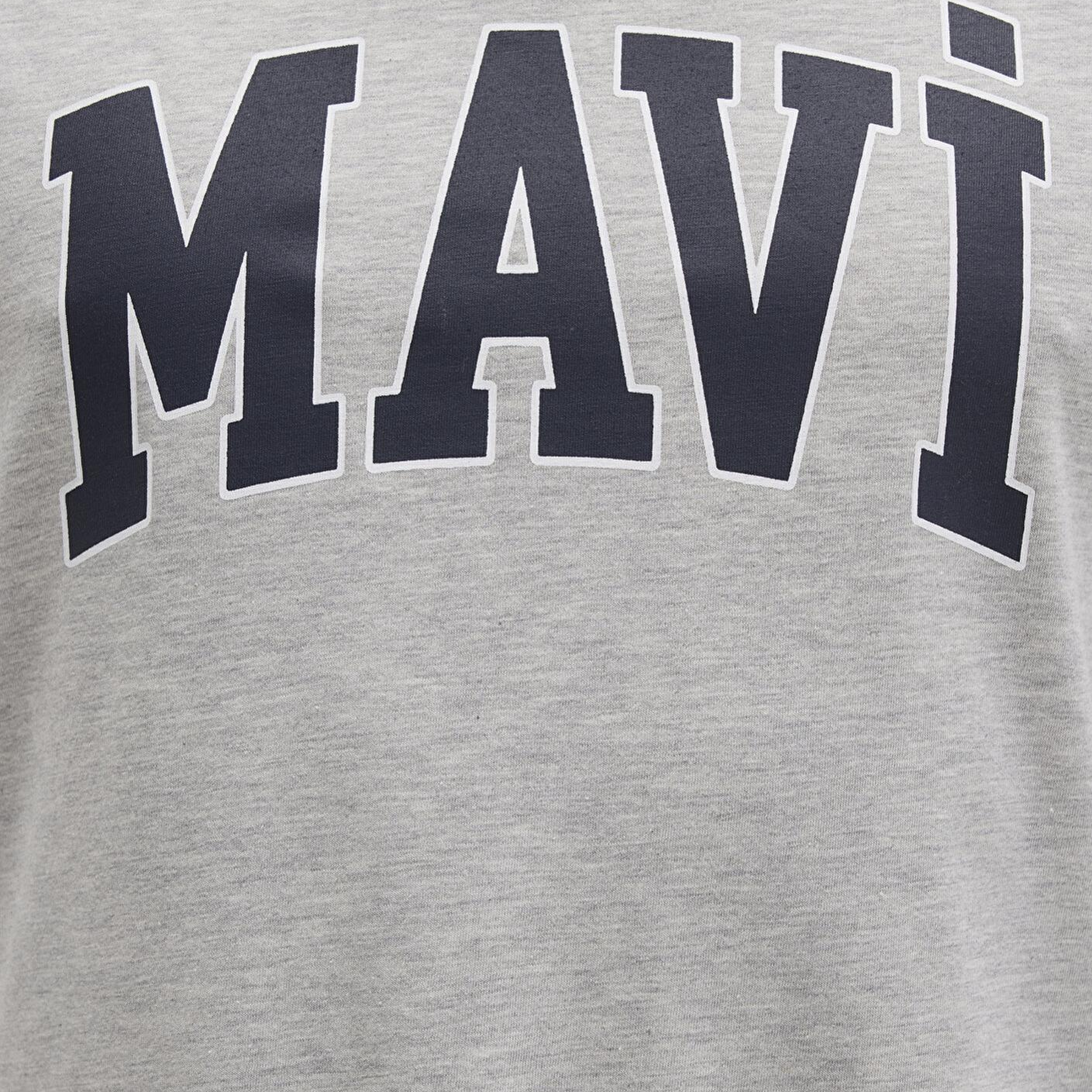 Mavi Mavi Logo Baskılı Gri Tişört Loose Fit / Bol Rahat Kesim 0611711-80196