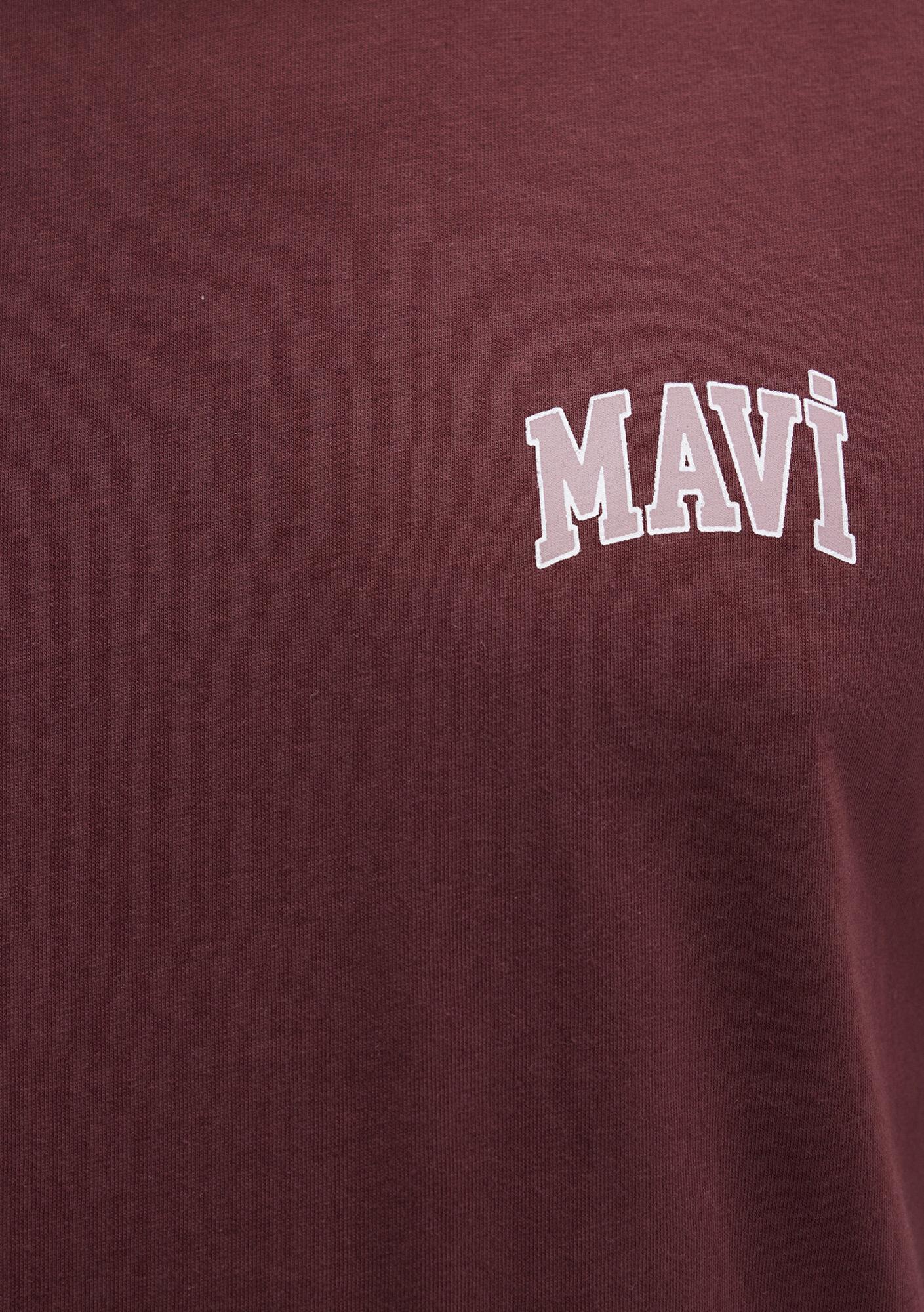 Mavi Mavi Logo Baskılı Bordo Tişört Regular Fit / Normal Kesim 0611714-70396