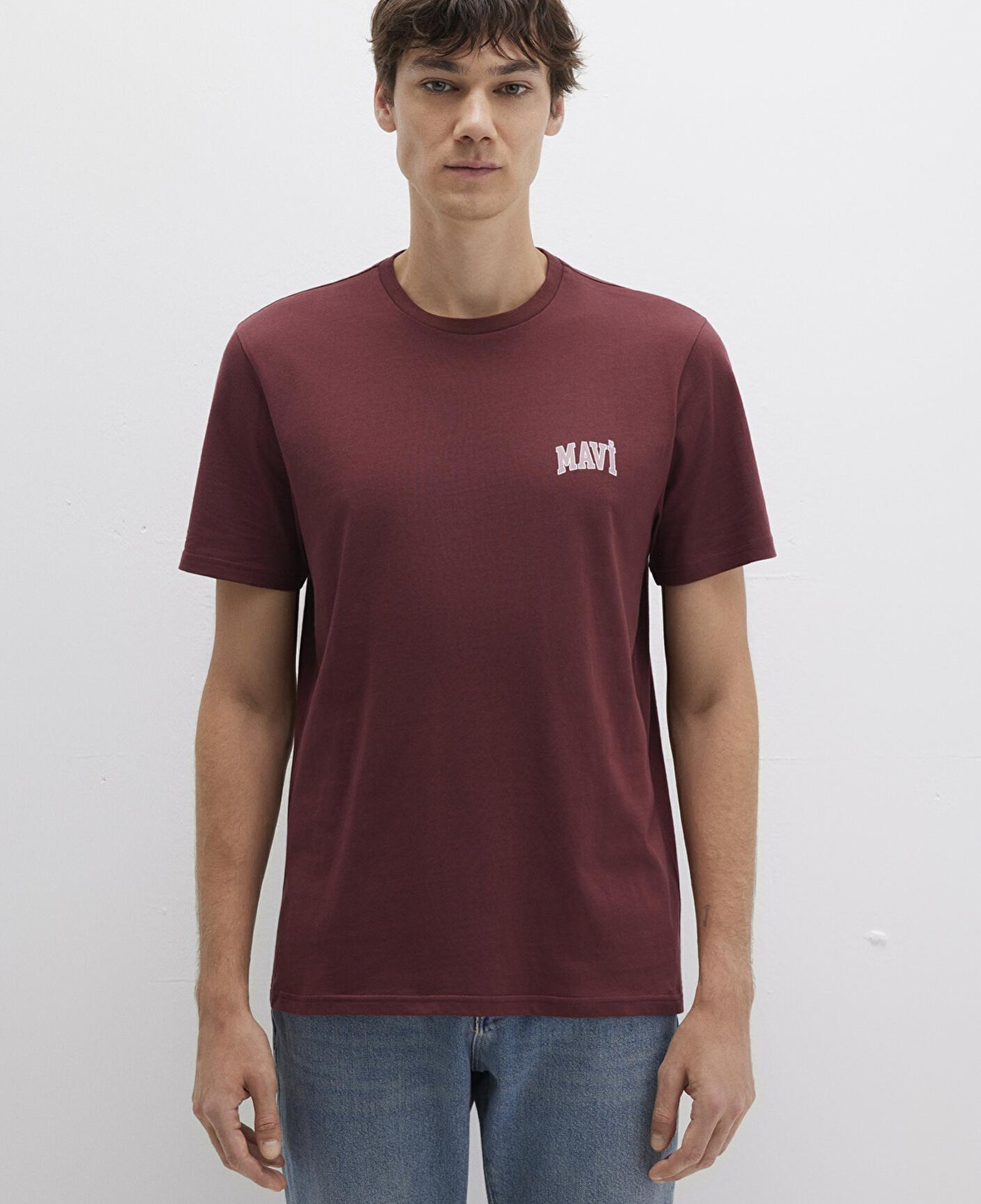 Mavi Mavi Logo Baskılı Bordo Tişört Regular Fit / Normal Kesim 0611714-70396