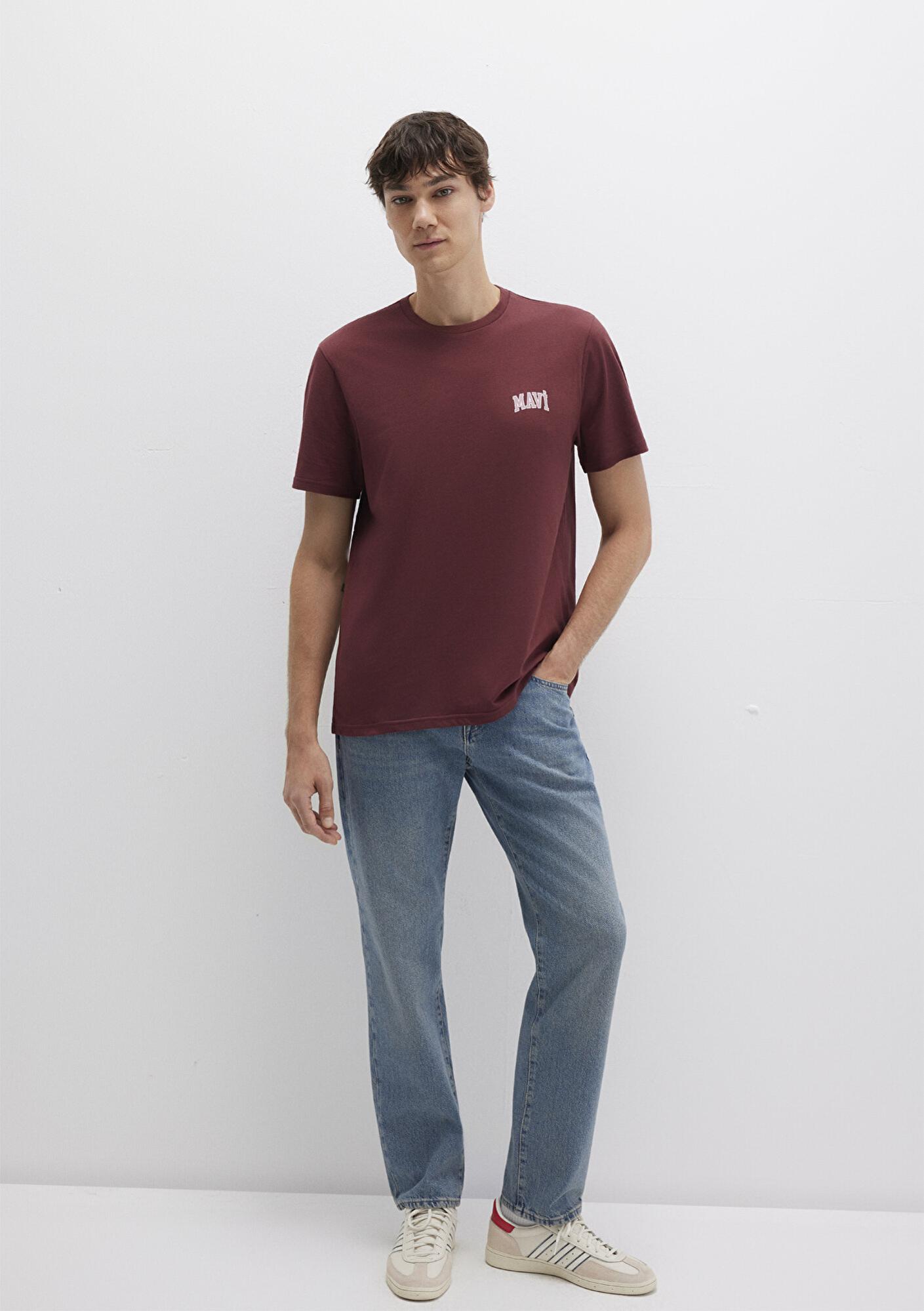 Mavi Mavi Logo Baskılı Bordo Tişört Regular Fit / Normal Kesim 0611714-70396