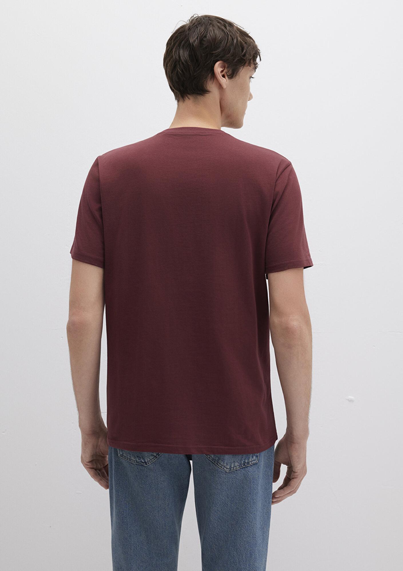 Mavi Mavi Logo Baskılı Bordo Tişört Regular Fit / Normal Kesim 0611714-70396