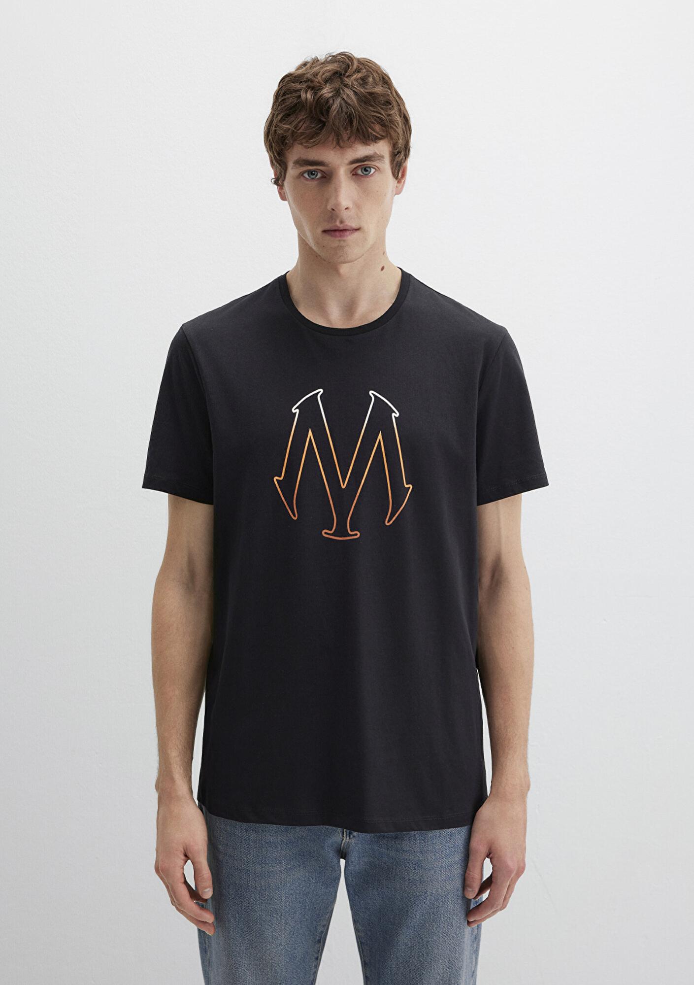 Mavi Mavi Logo Baskılı Siyah Tişört Regular Fit / Normal Kesim 0610635-900