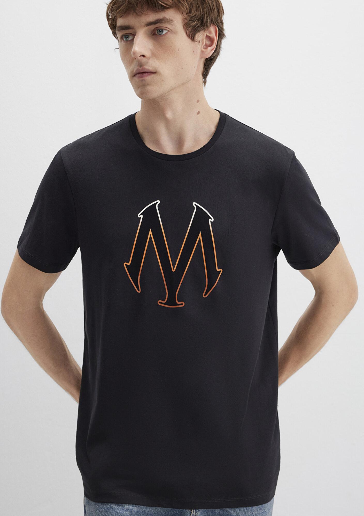 Mavi Mavi Logo Baskılı Siyah Tişört Regular Fit / Normal Kesim 0610635-900