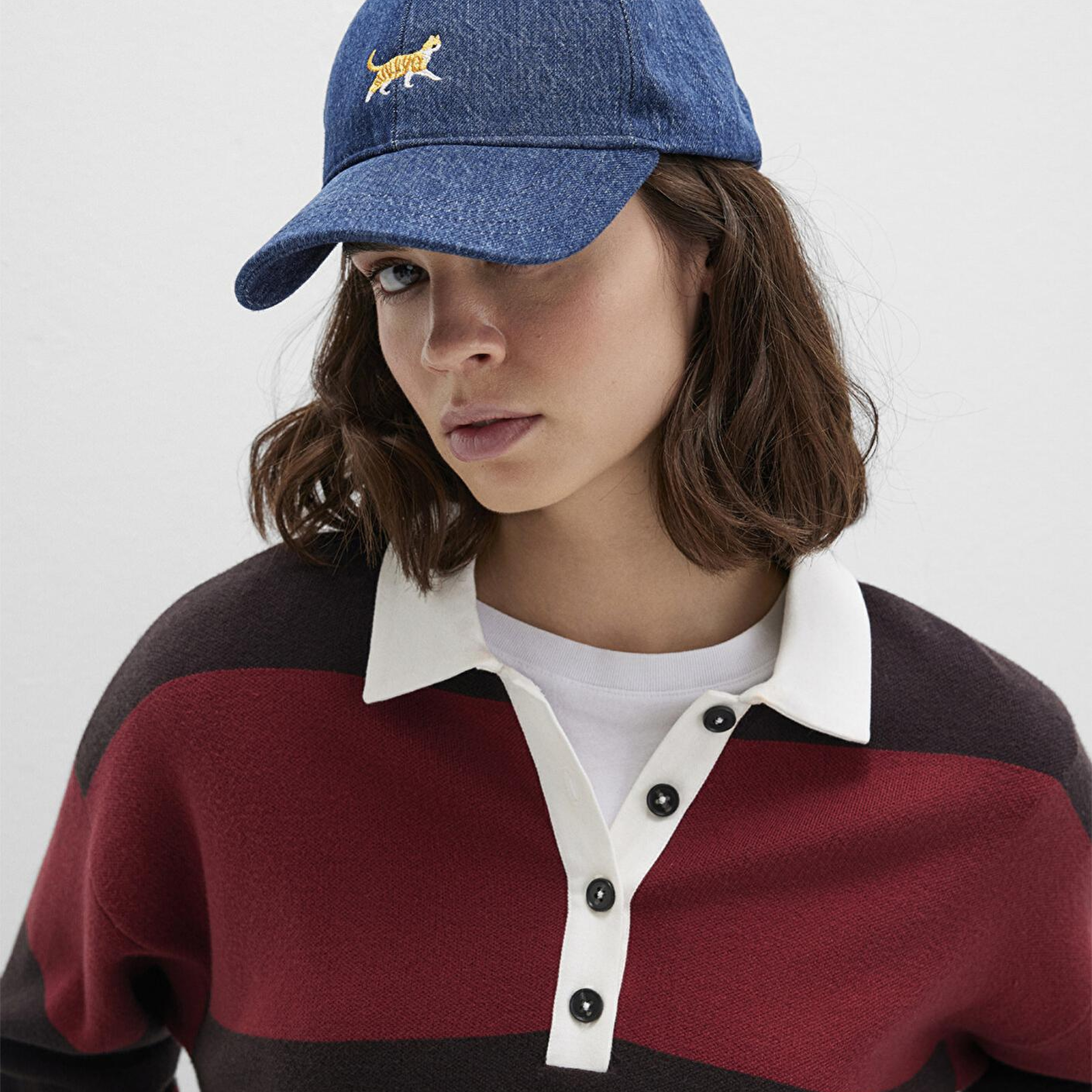 Mavi Kedi Nakışlı Denim Şapka 1913012-10241