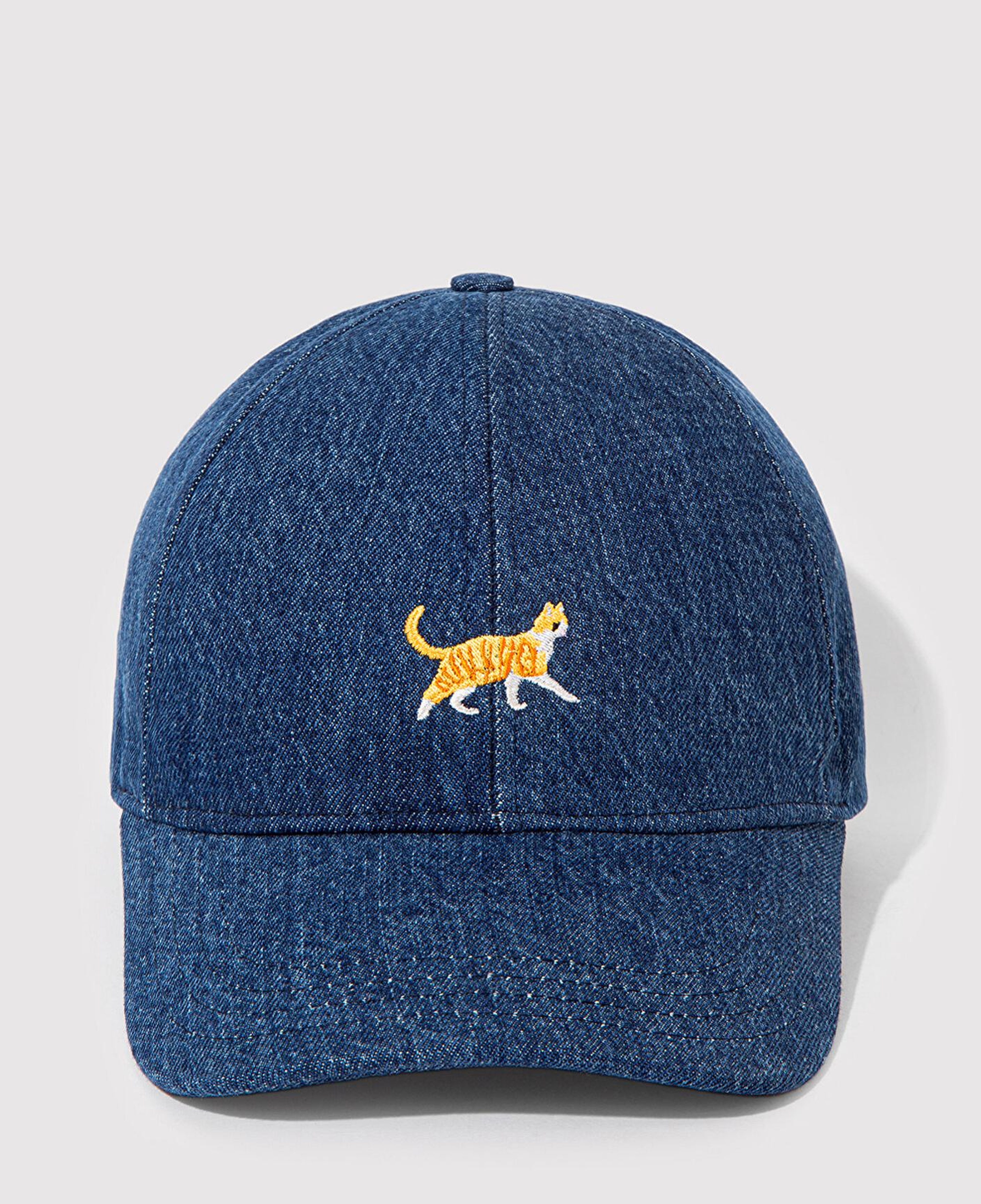 Mavi Kedi Nakışlı Denim Şapka 1913012-10241