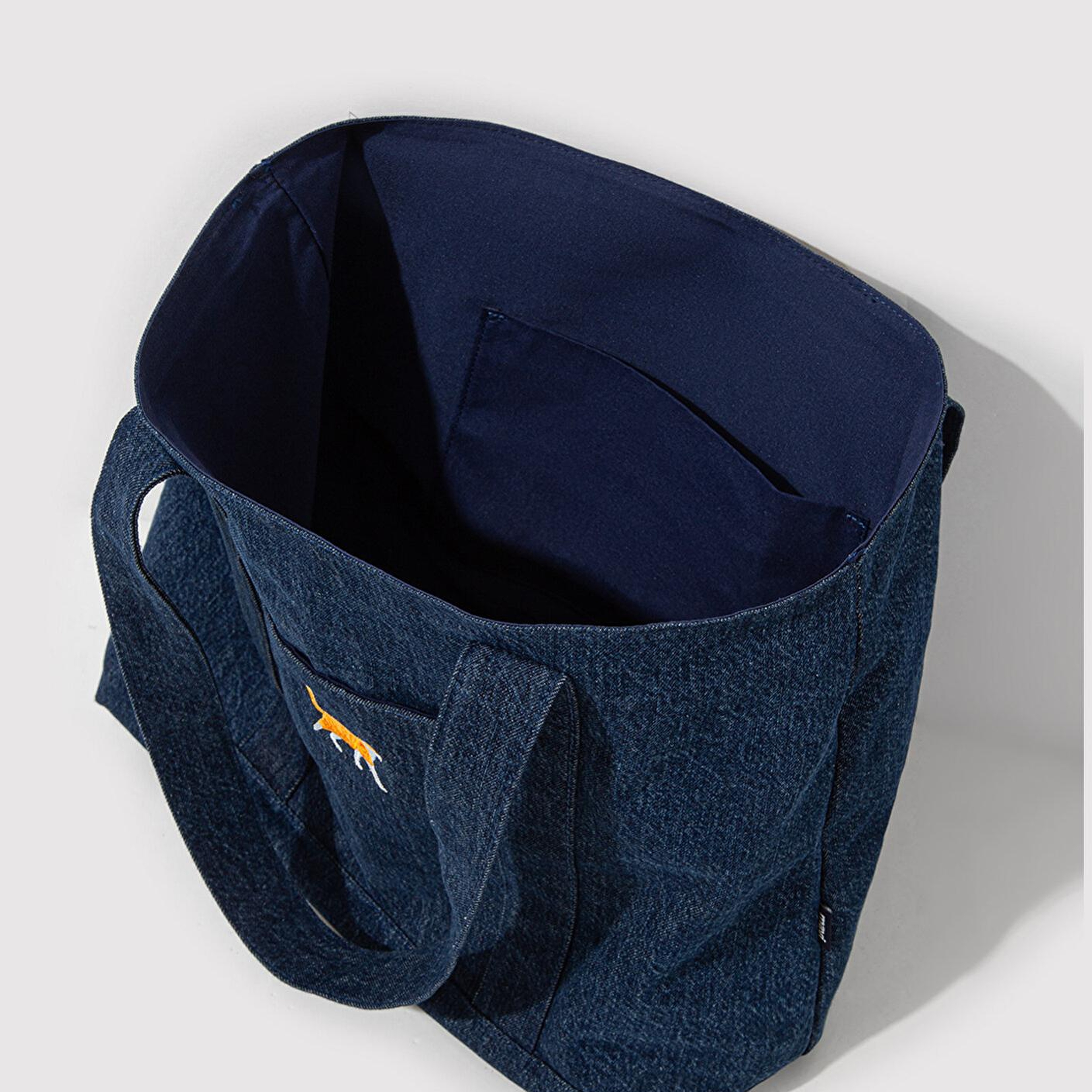 Mavi Kedi Nakışlı Denim Omuz Çantası 1913283-10241