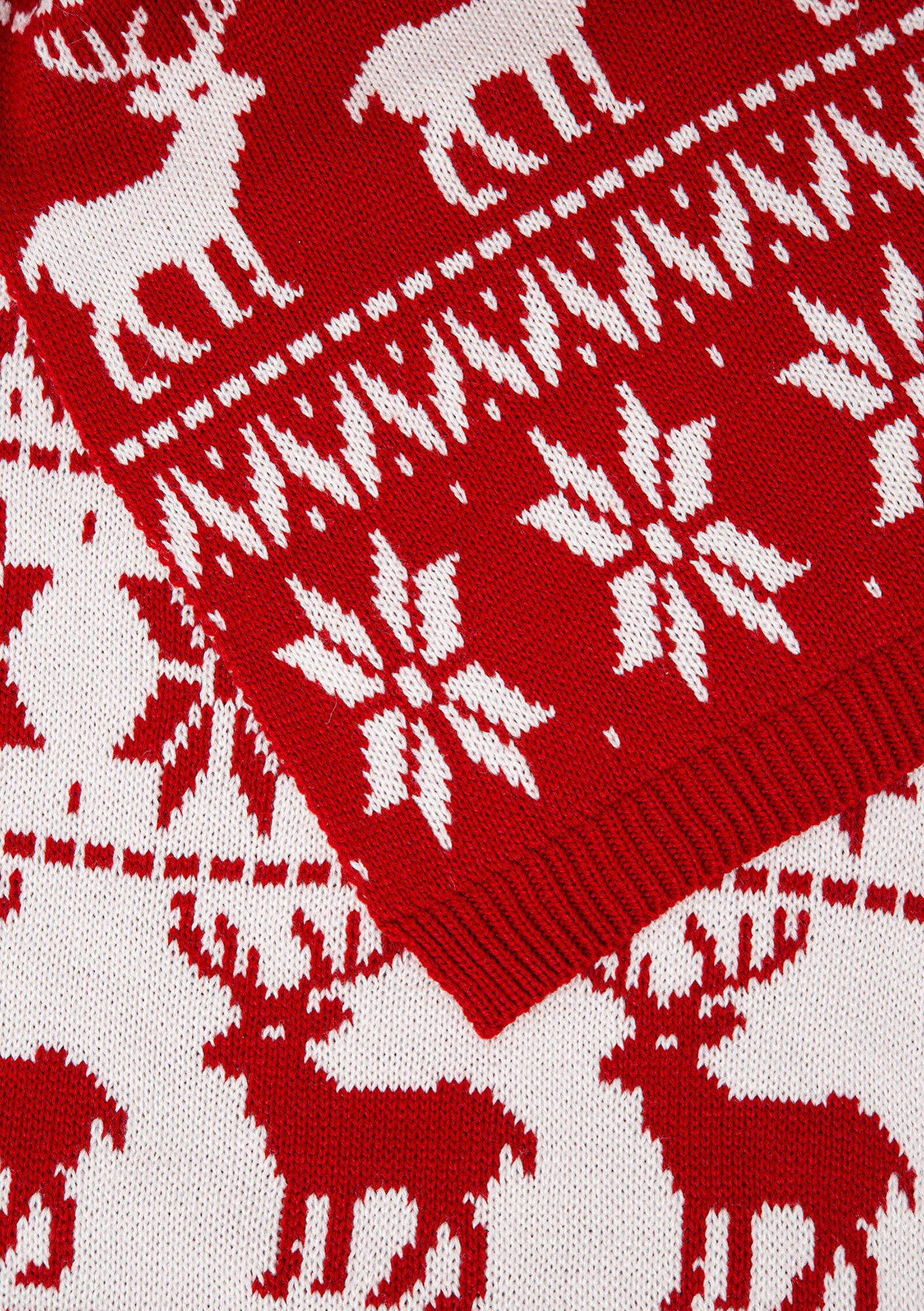 Mavi Yılbaşı Temalı Kırmızı Atkı 1913221-82054