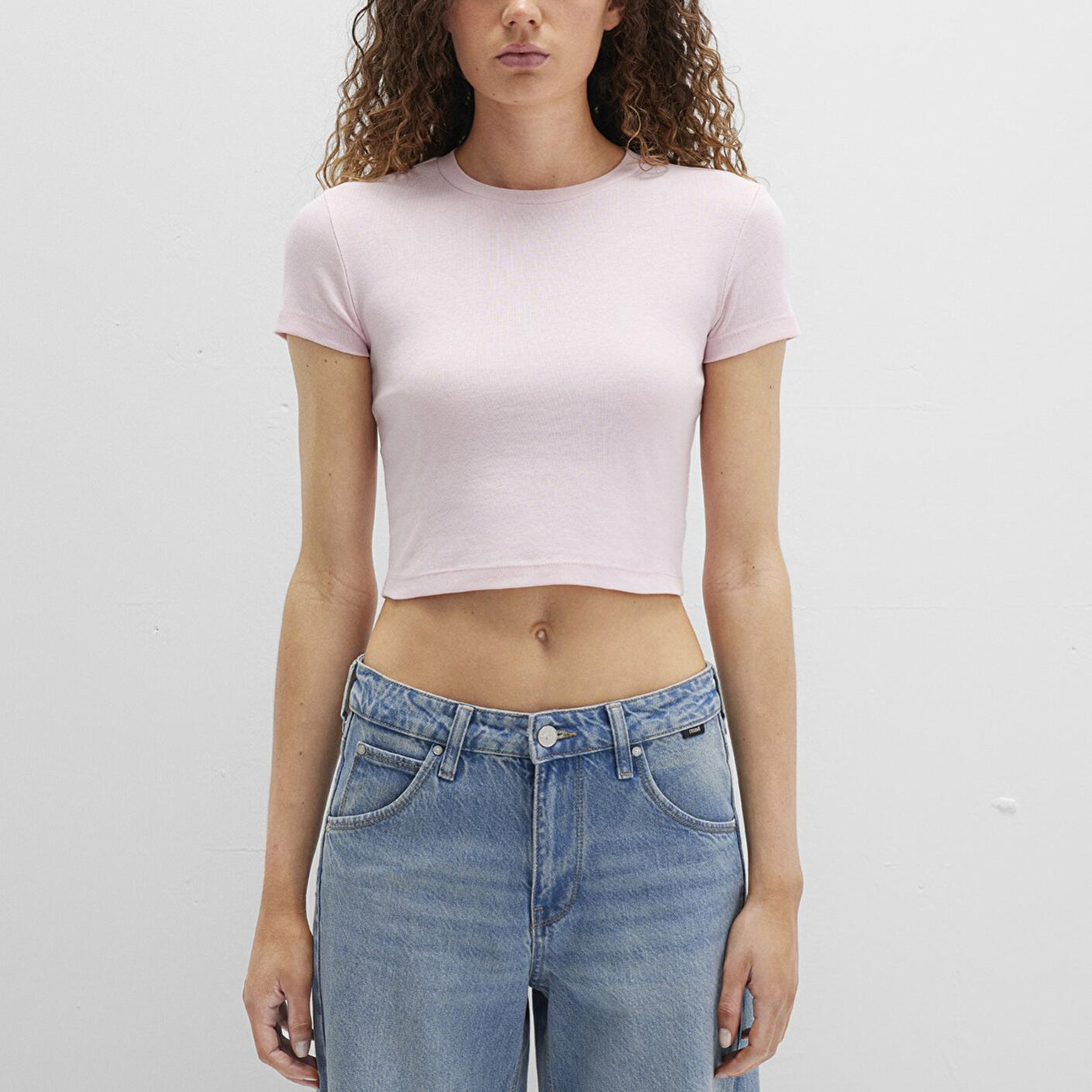 Mavi Pembe Basic Crop Tişört Crop / Kısa Kesim 1600814-89200