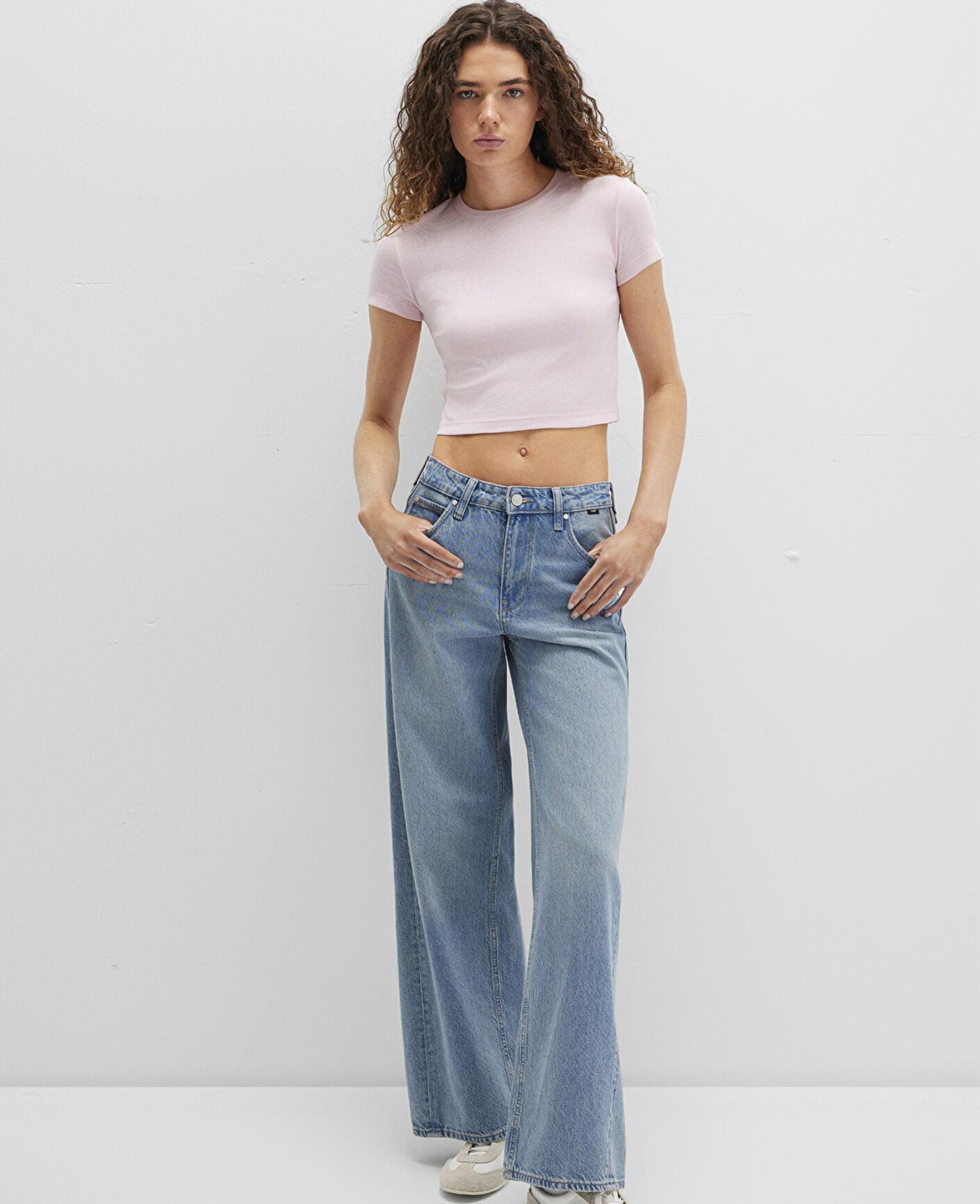 Mavi Pembe Basic Crop Tişört Crop / Kısa Kesim 1600814-89200