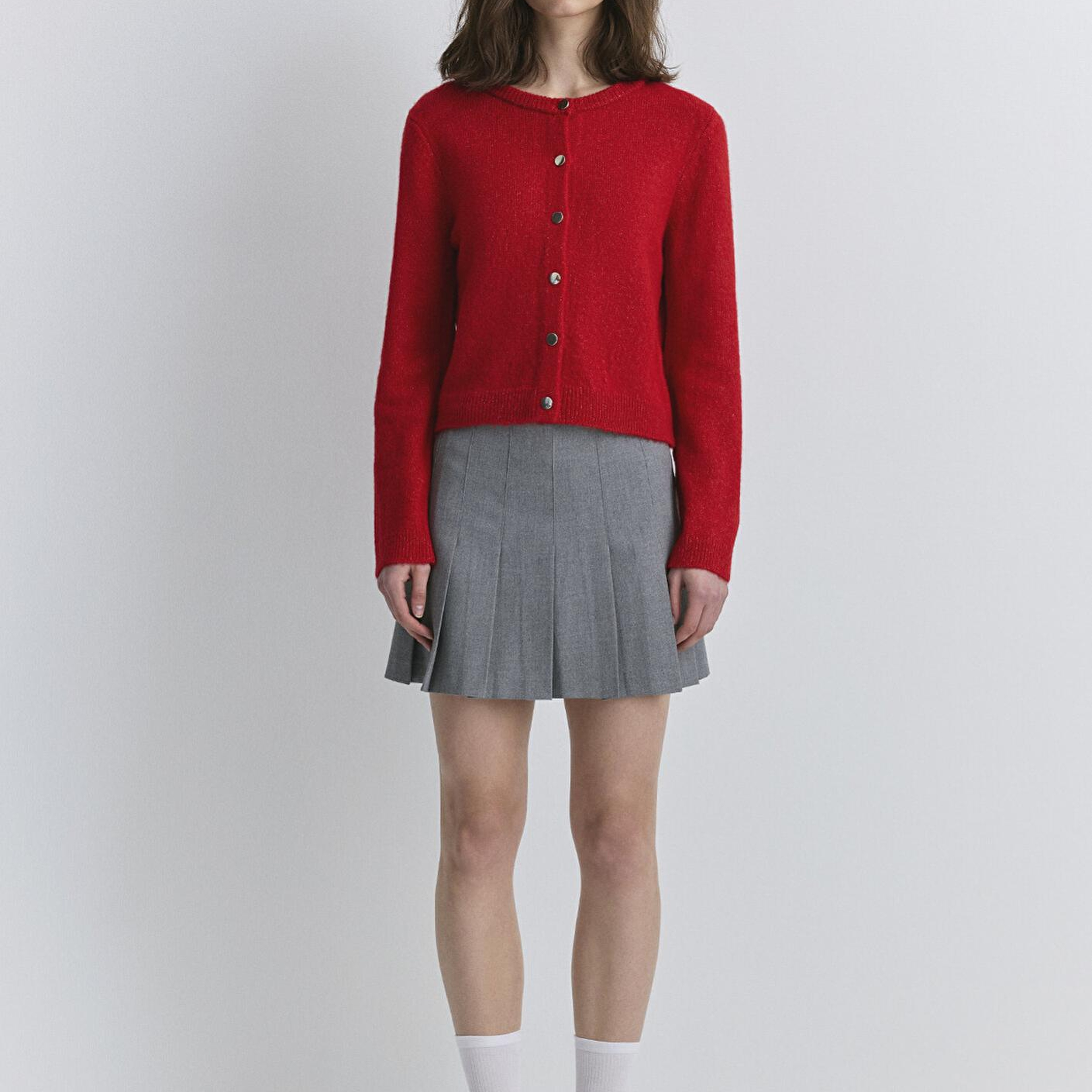 Mavi Pileli Gri Etek 1310622-88468