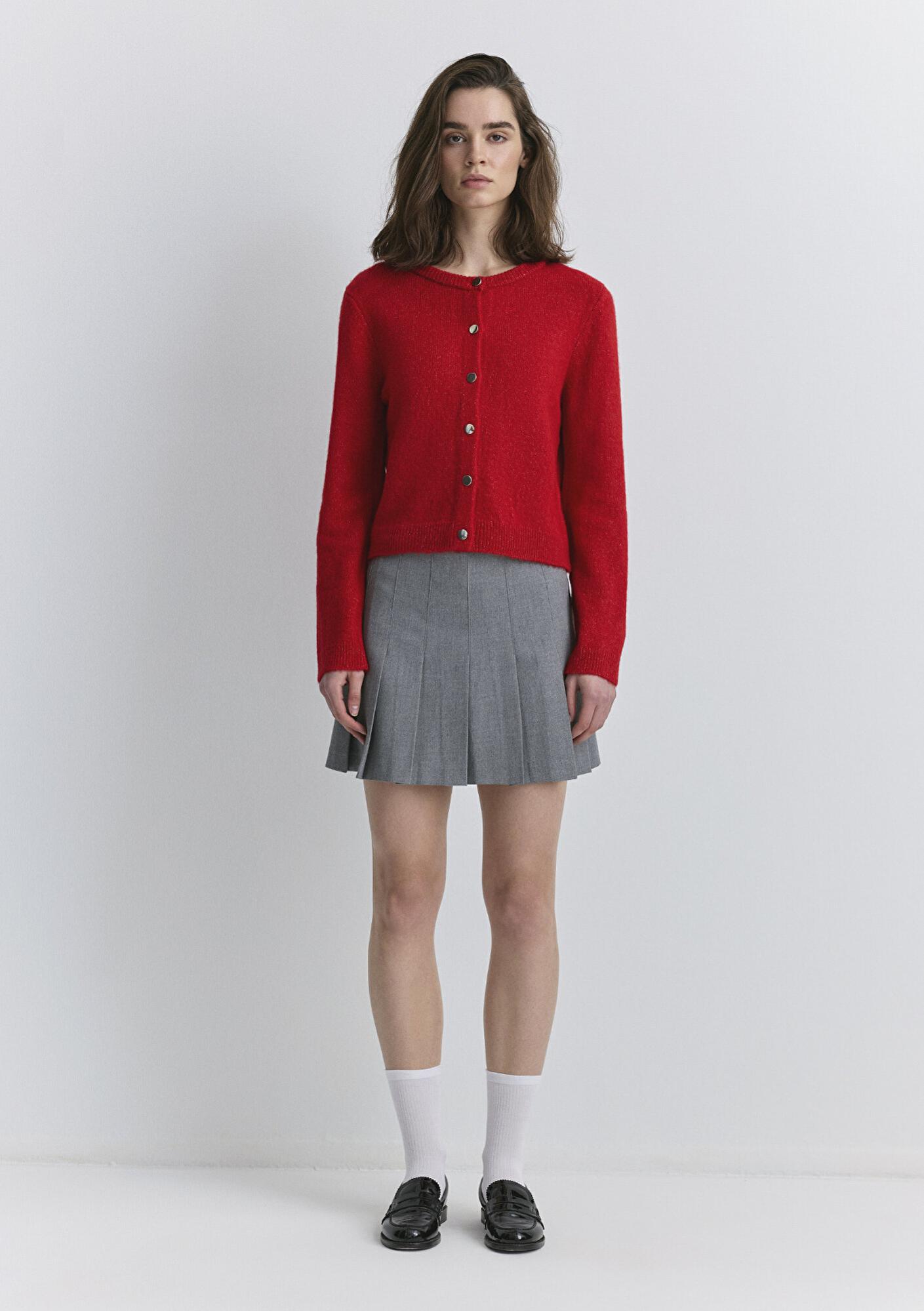 Mavi Pileli Gri Etek 1310622-88468