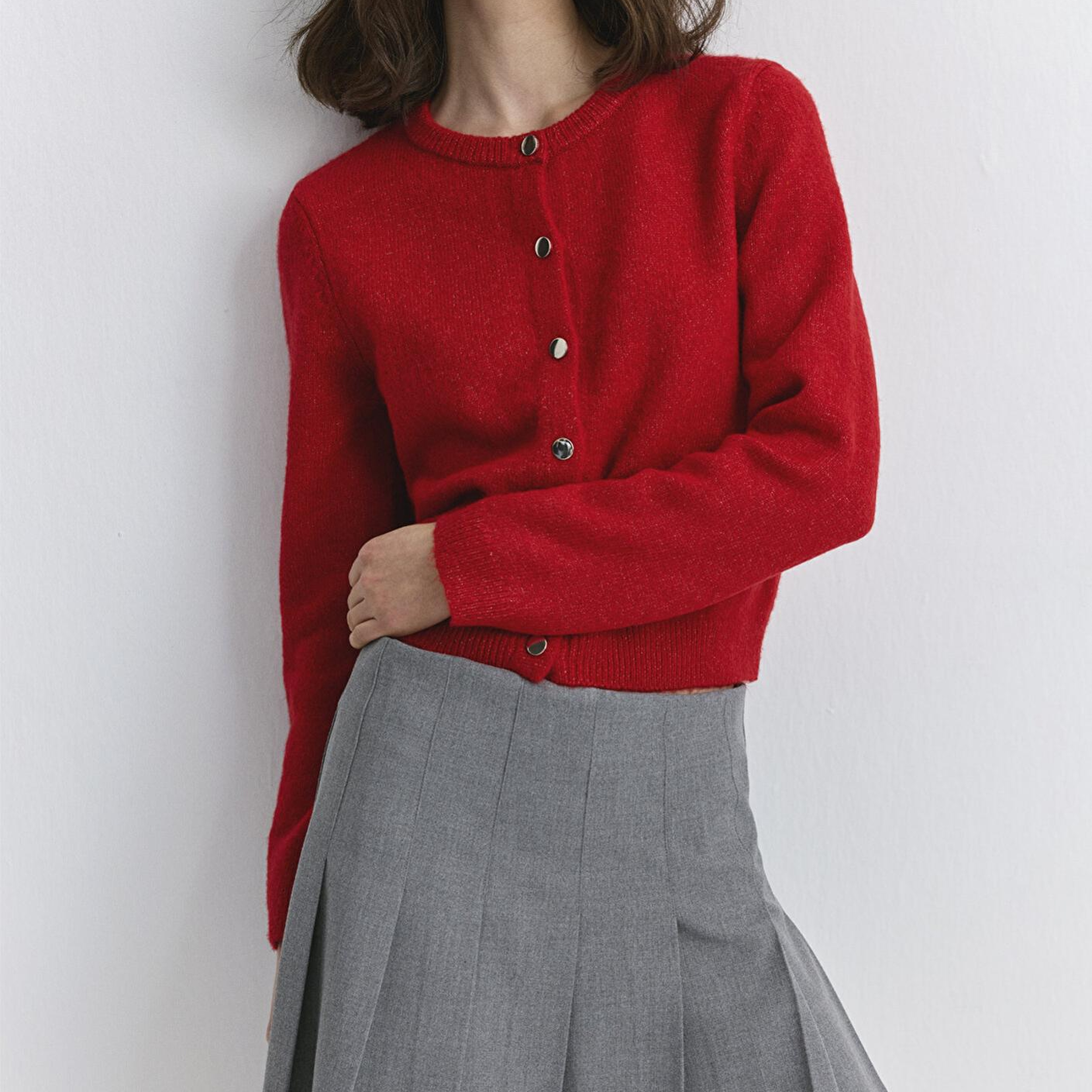 Mavi Pileli Gri Etek 1310622-88468