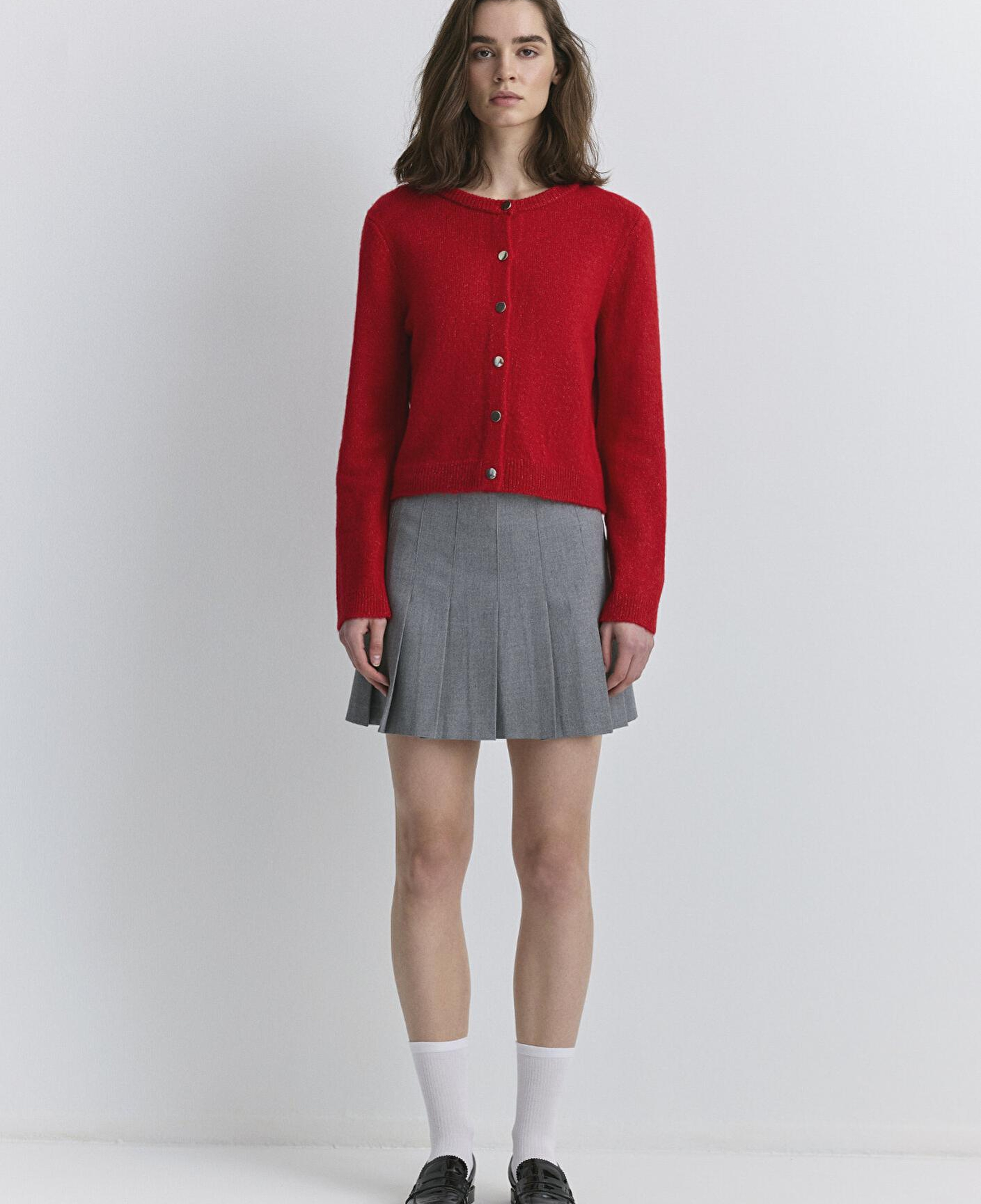 Mavi Pileli Gri Etek 1310622-88468