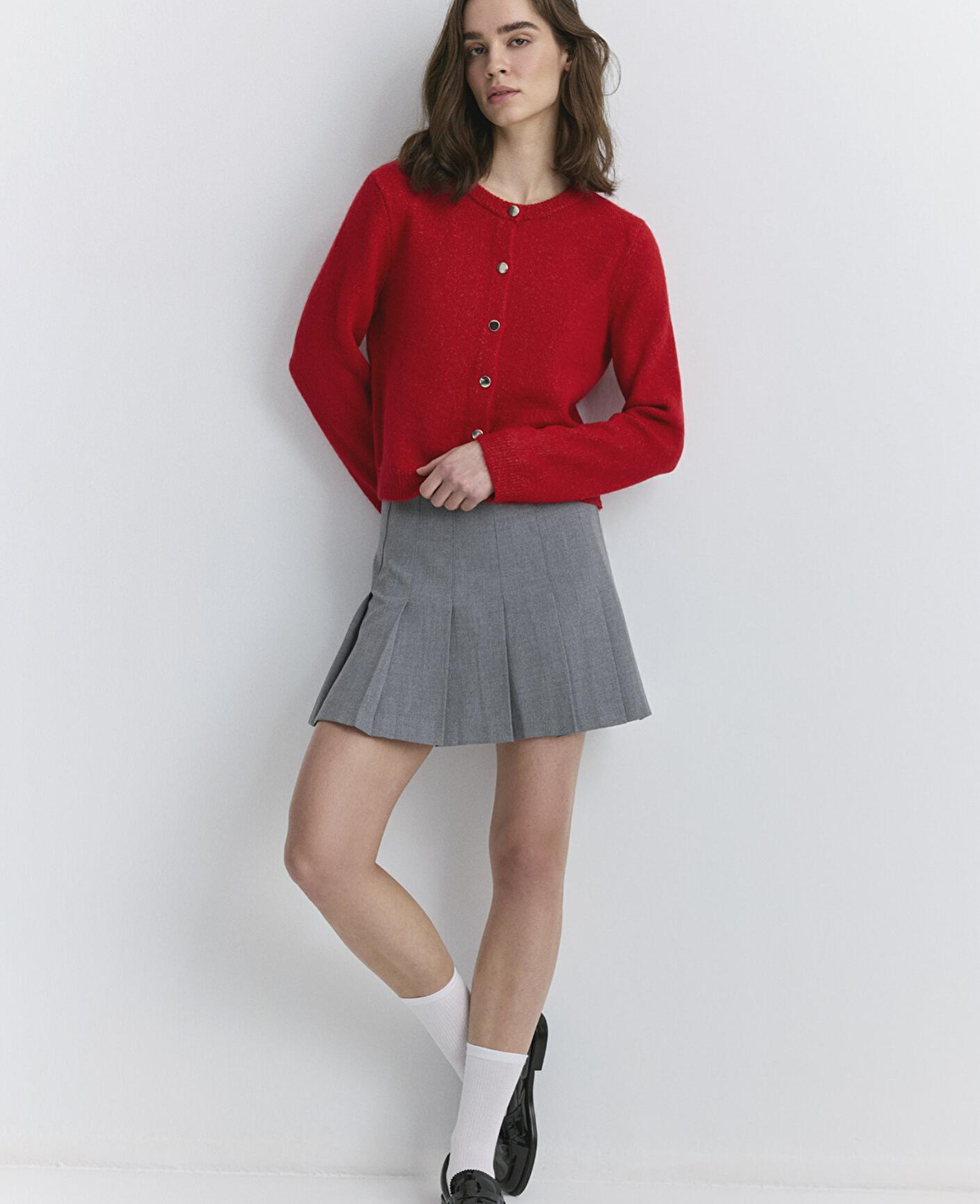 Mavi Pileli Gri Etek 1310622-88468