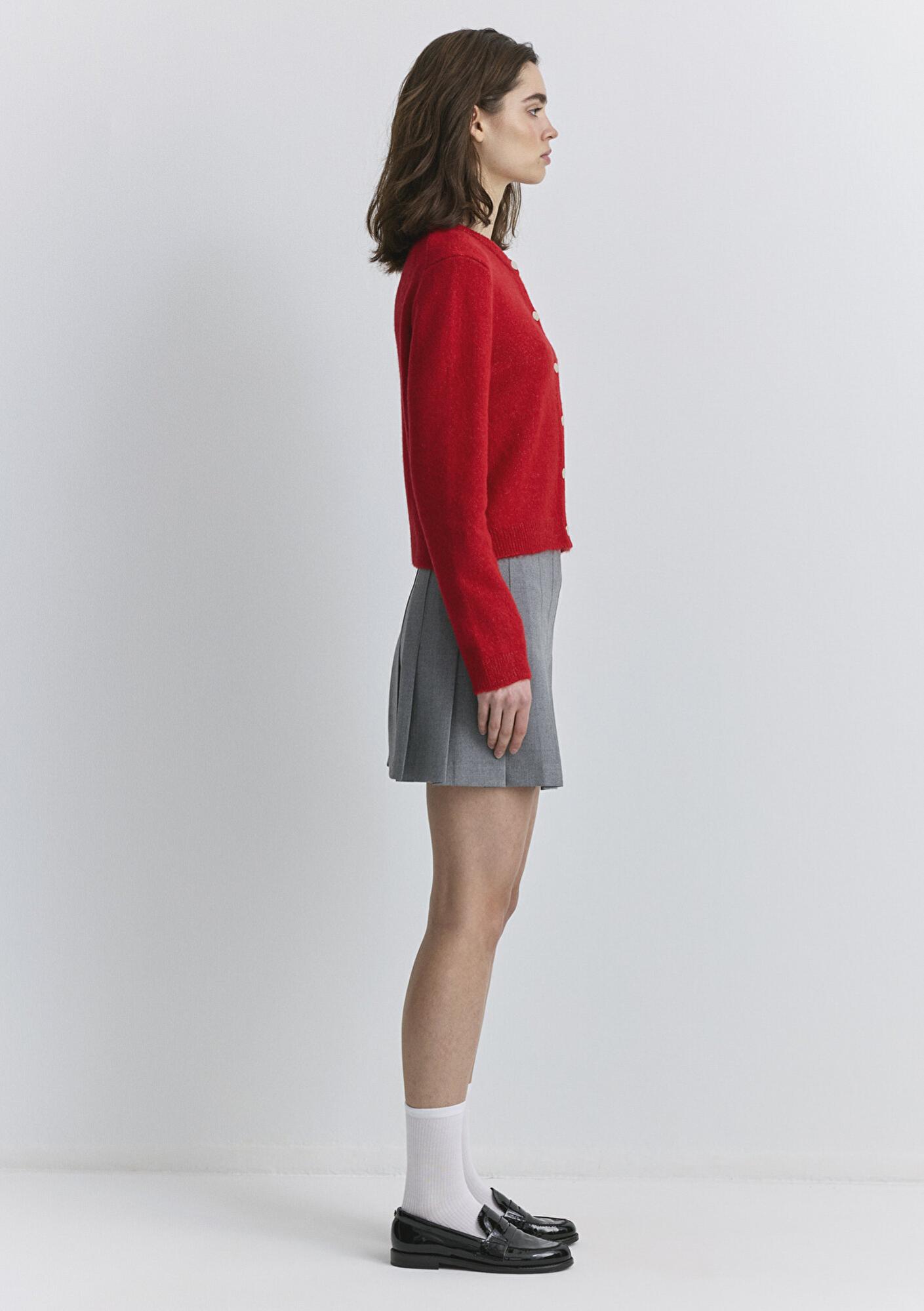 Mavi Pileli Gri Etek 1310622-88468