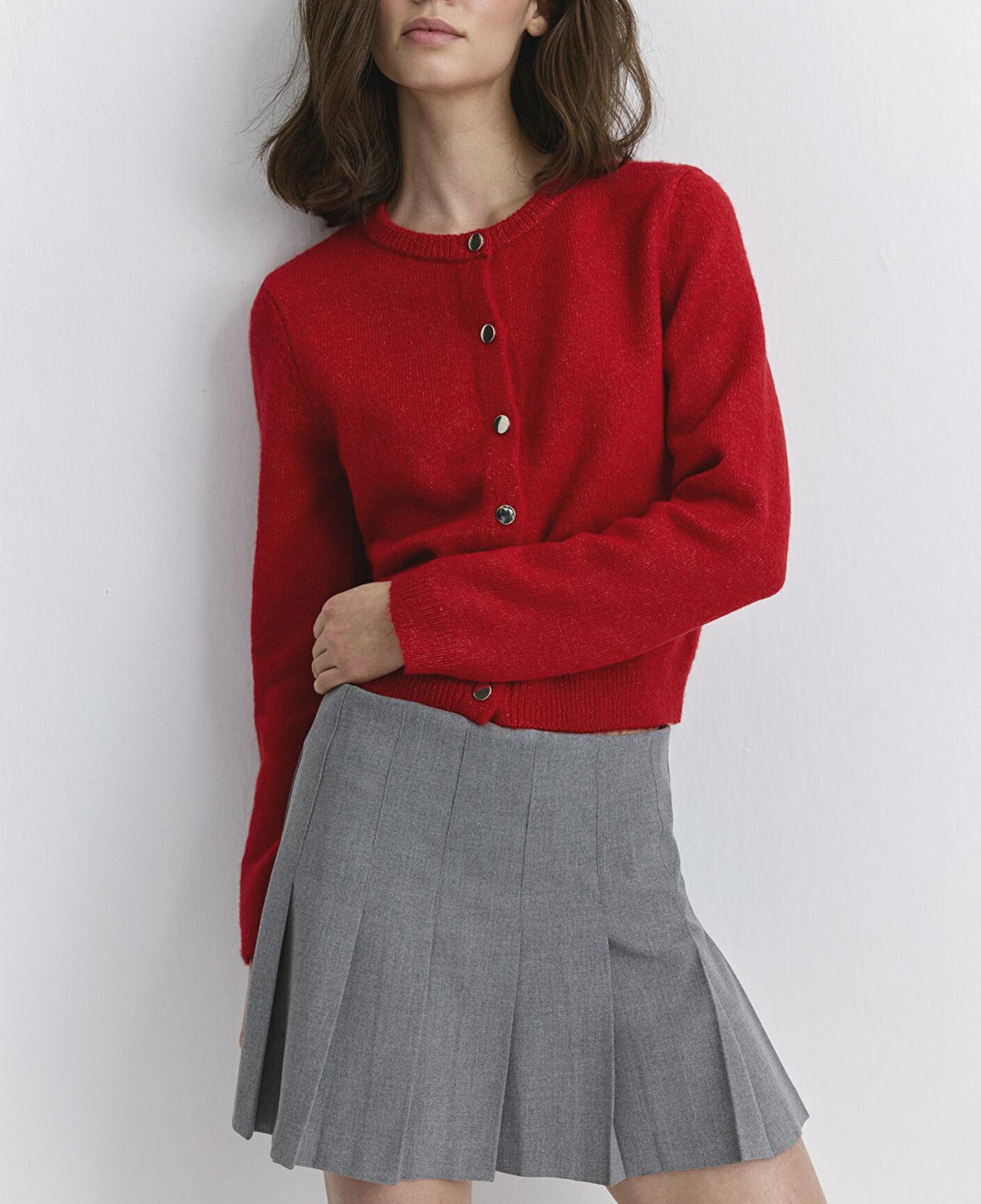 Mavi Pileli Gri Etek 1310622-88468