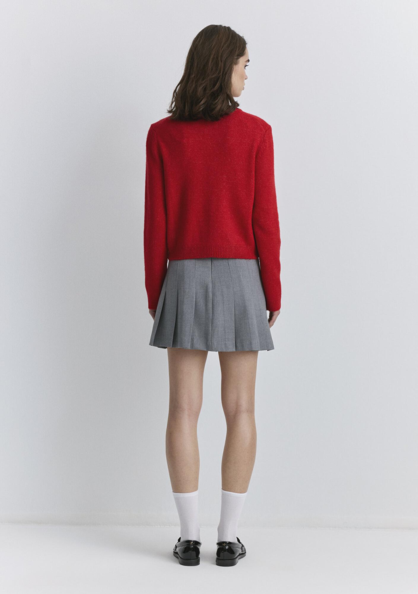 Mavi Pileli Gri Etek 1310622-88468