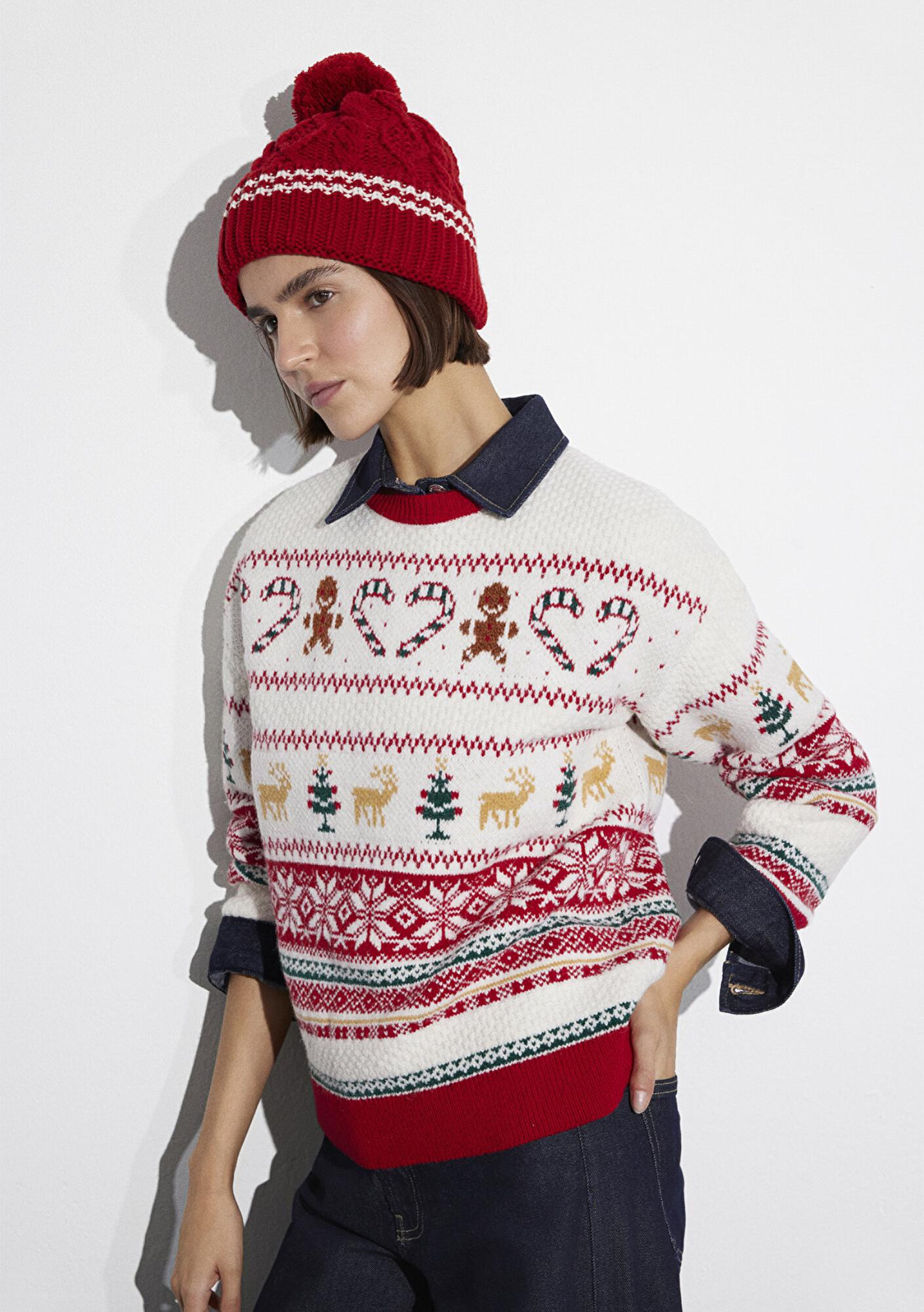 Mavi Ponponlu Kırmızı Bere 1913220-82054