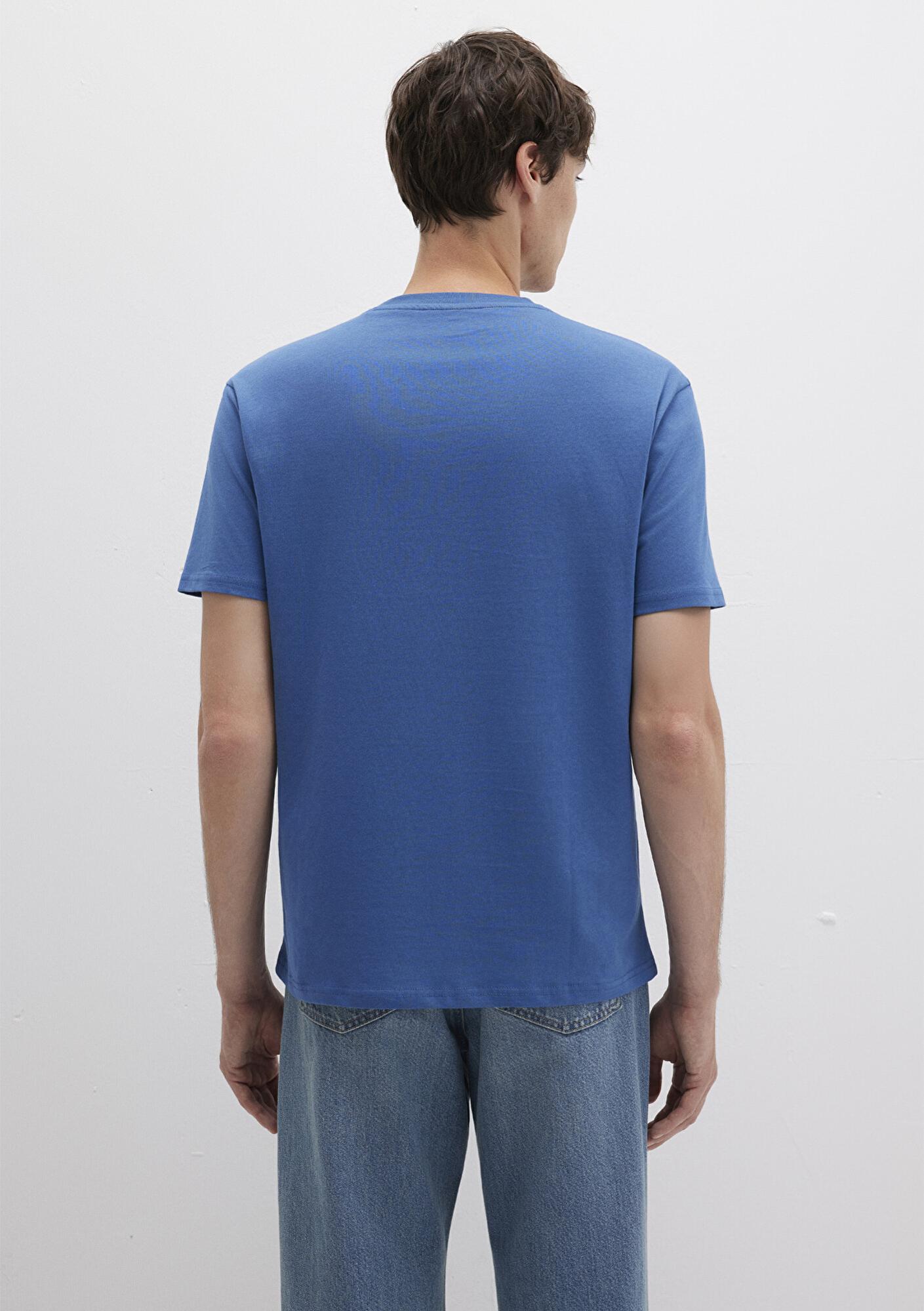 Mavi Mavi Logo İşlemeli Mavi Basic Tişört Loose Fit / Bol Rahat Kesim 067074-70719