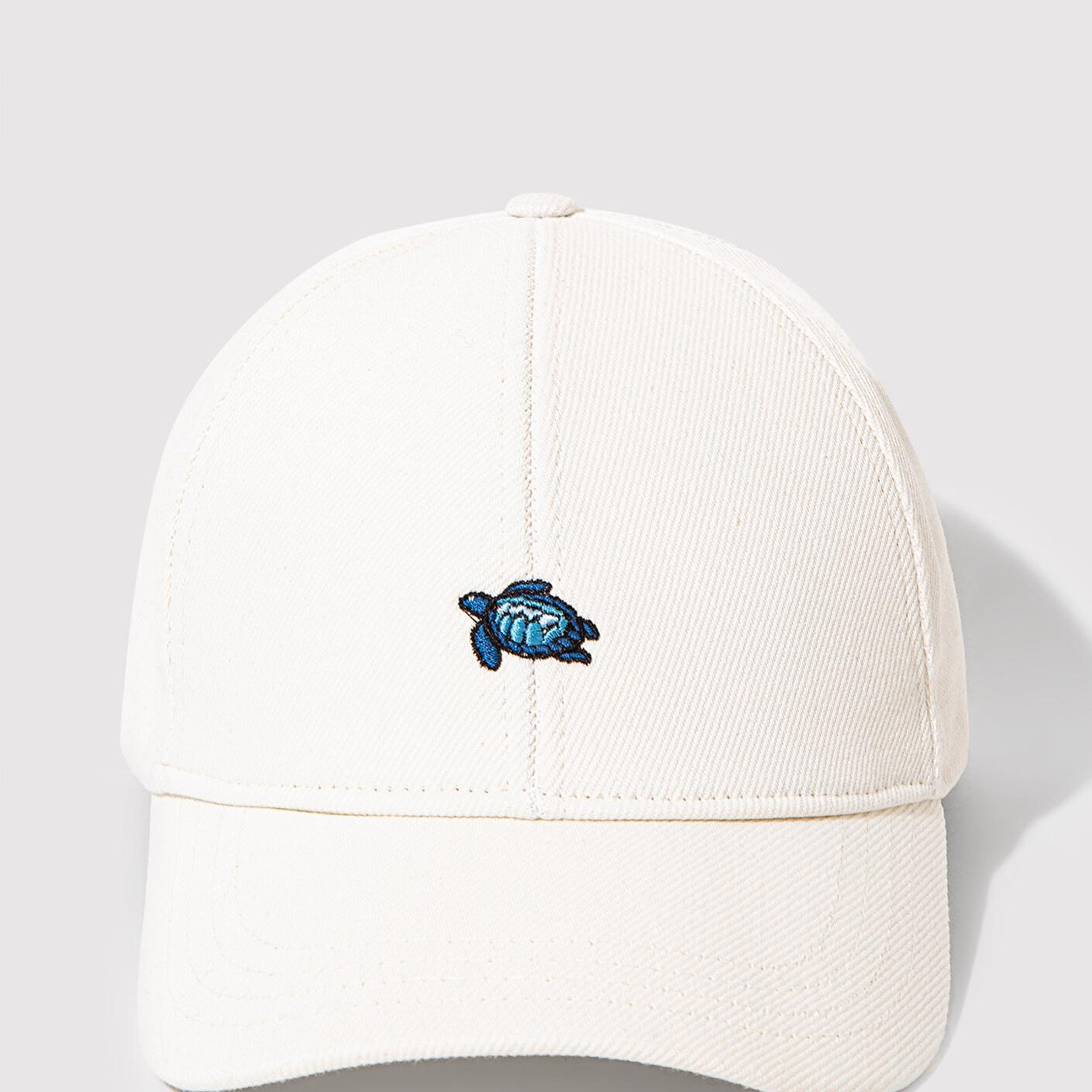 Mavi Kaplumbağa Nakışlı Ekru Şapka 1913011-28458