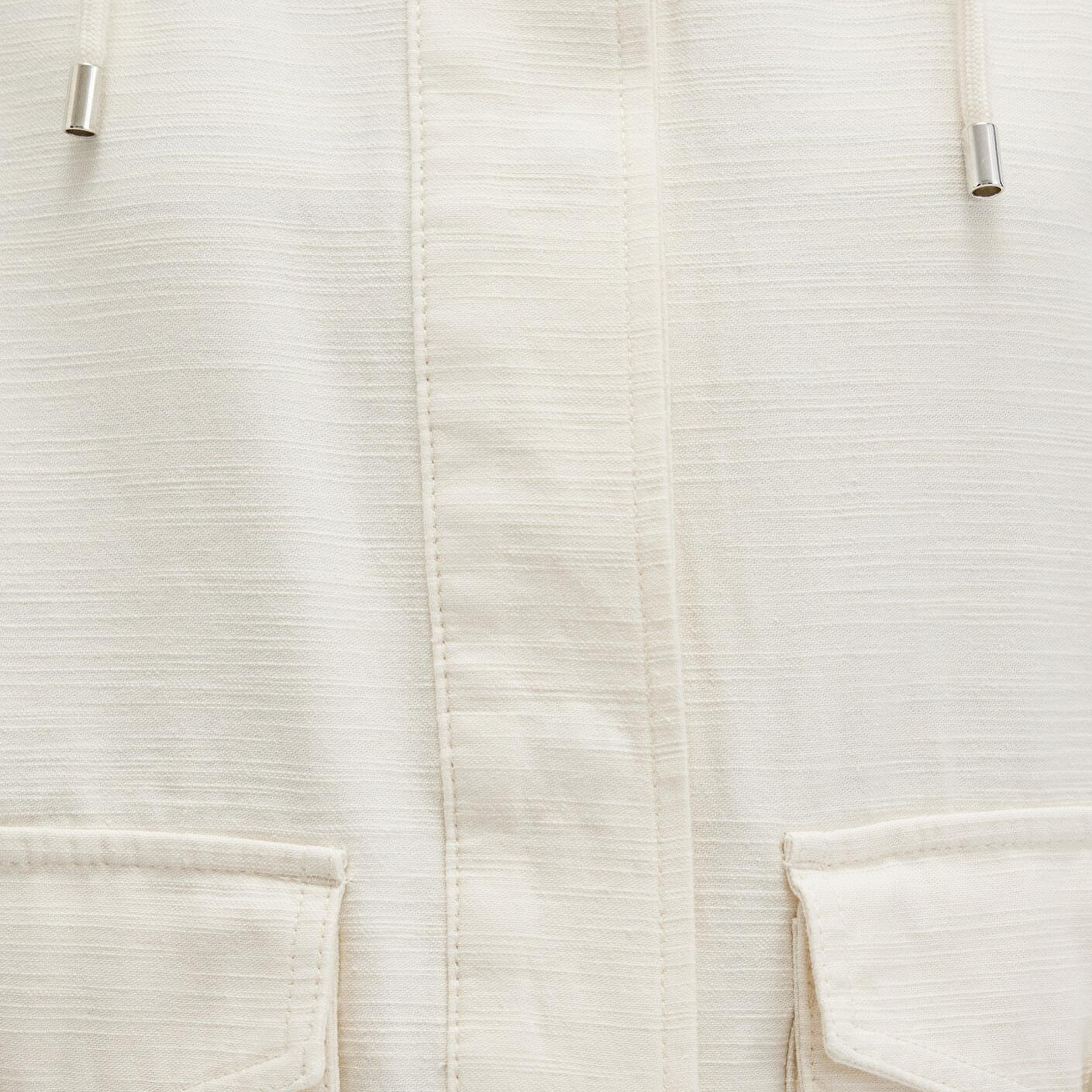 Mavi Kapüşonlu Ekru Ceket Oversize / Geniş Kesim 1110625-89513