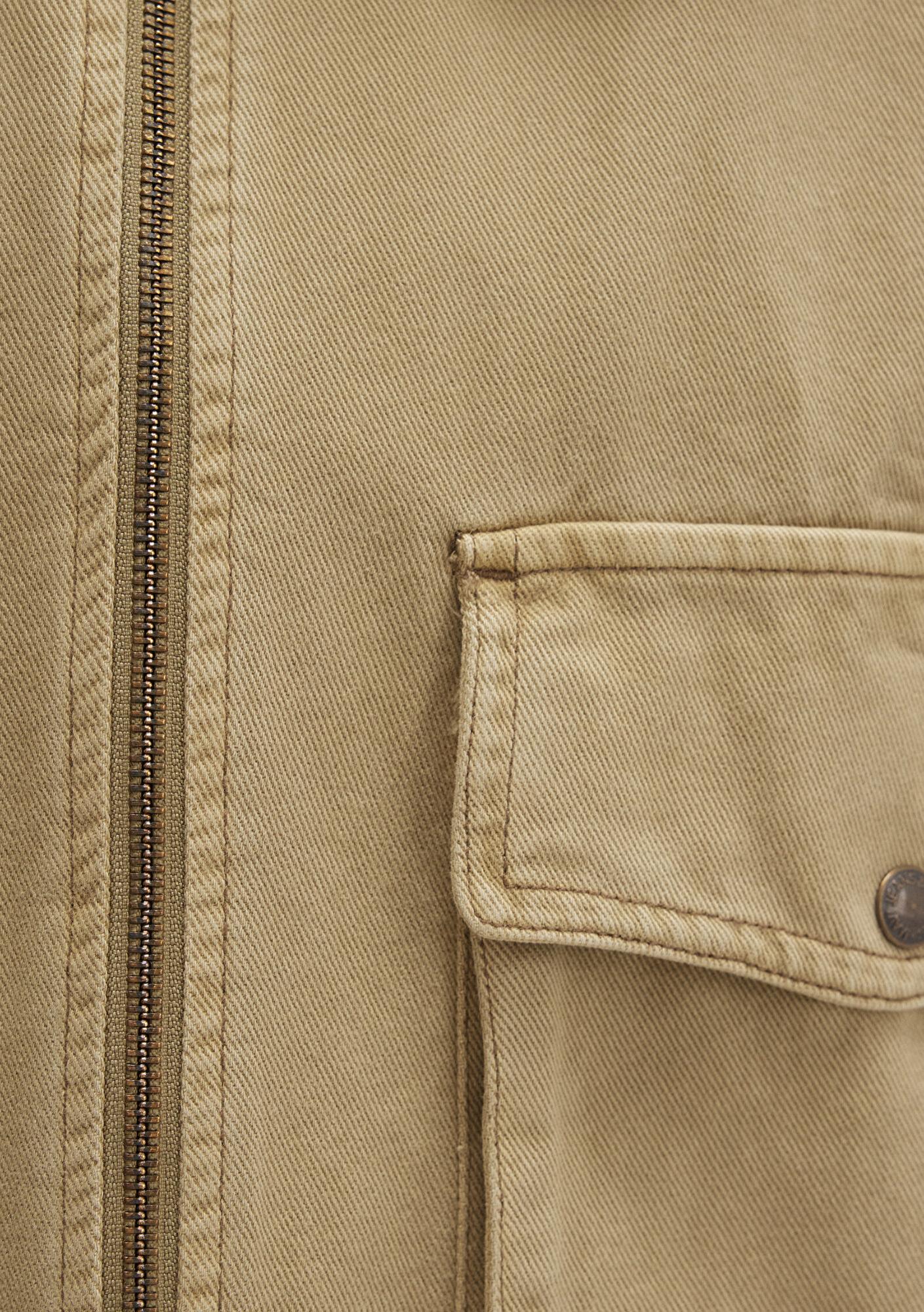 Mavi Cep Detaylı Bej Ceket Oversize / Geniş Kesim 1110605-70204