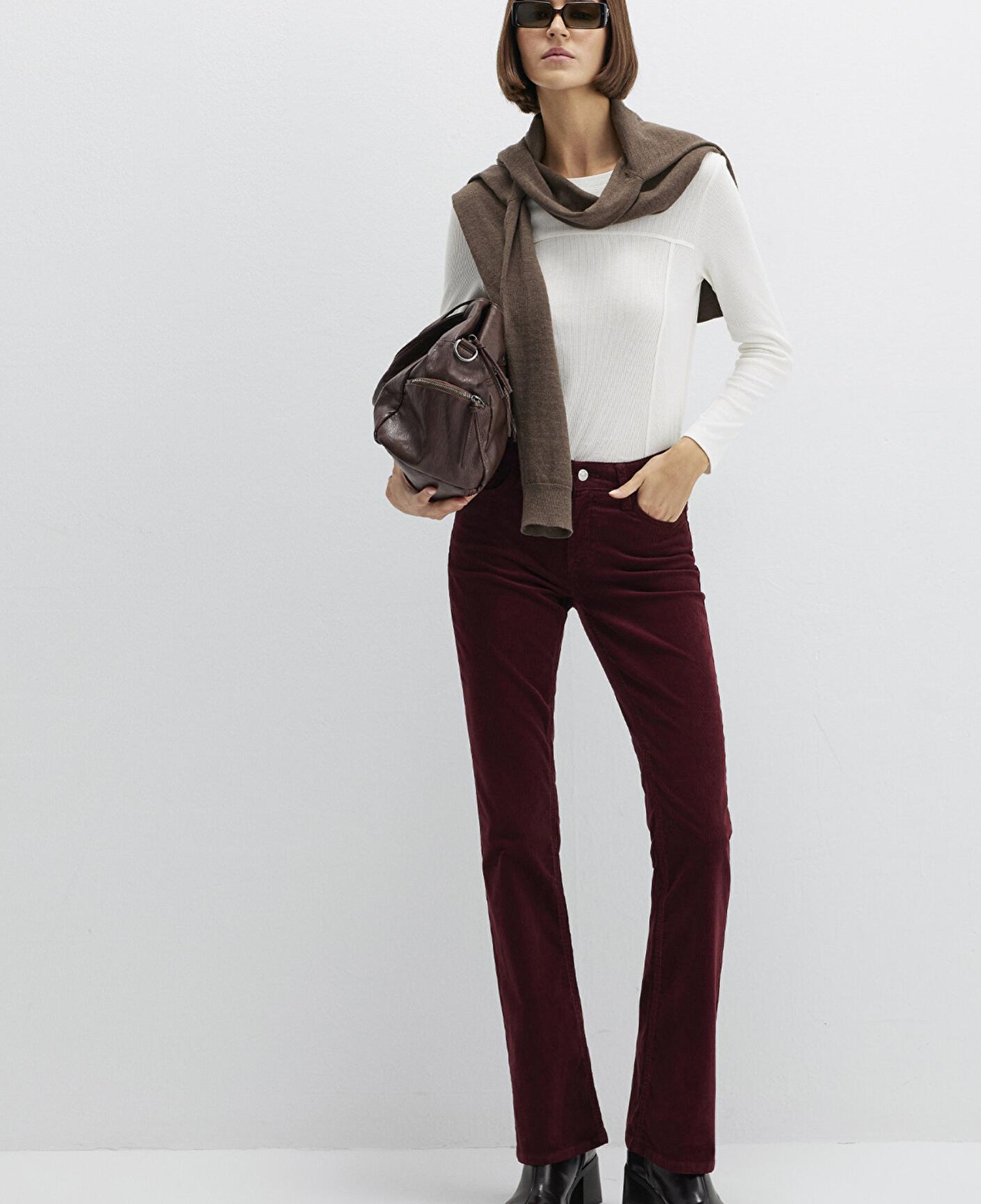 Mavi Molly Bordo Kadife Pantolon 1013689467