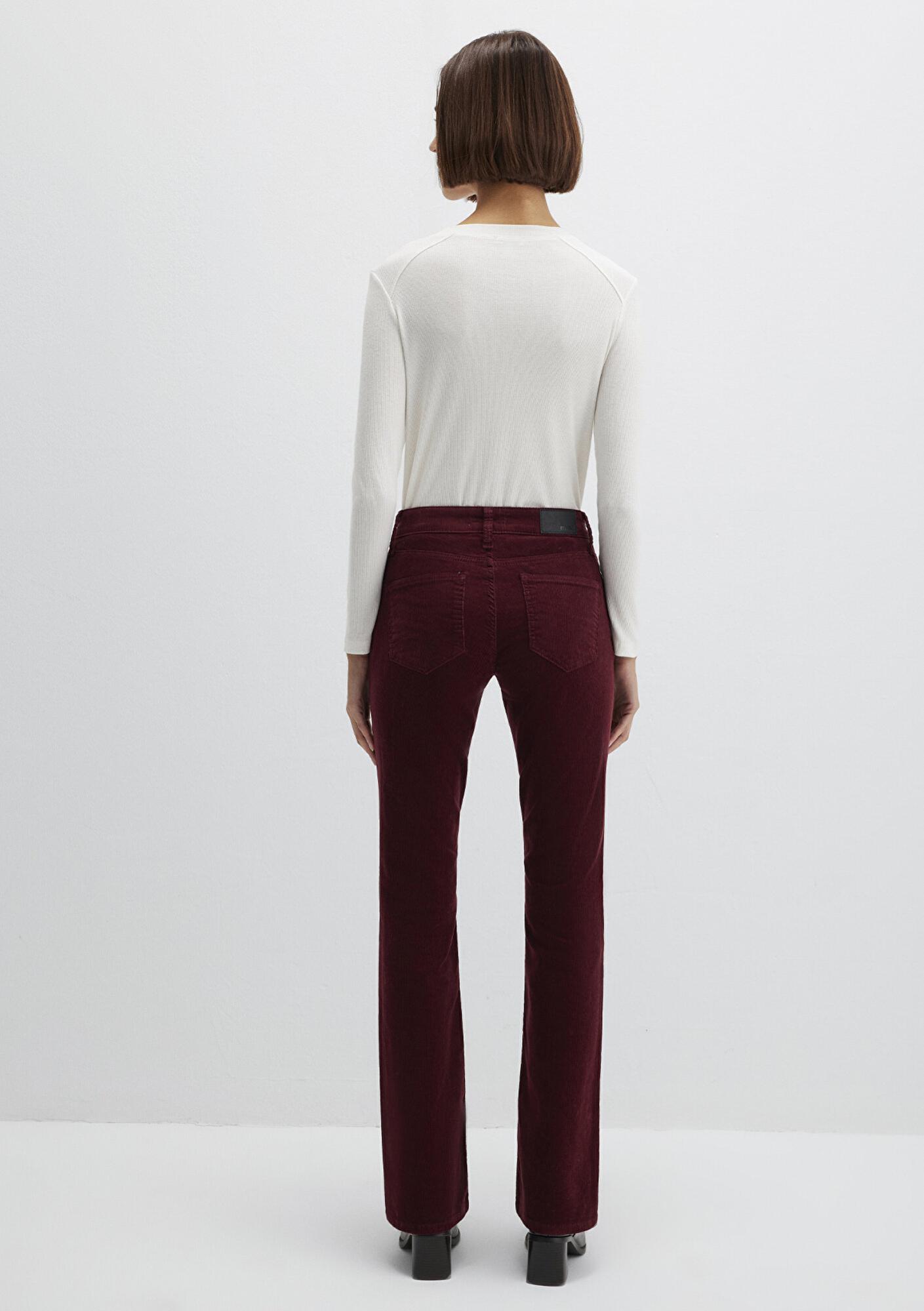 Mavi Molly Bordo Kadife Pantolon 1013689467